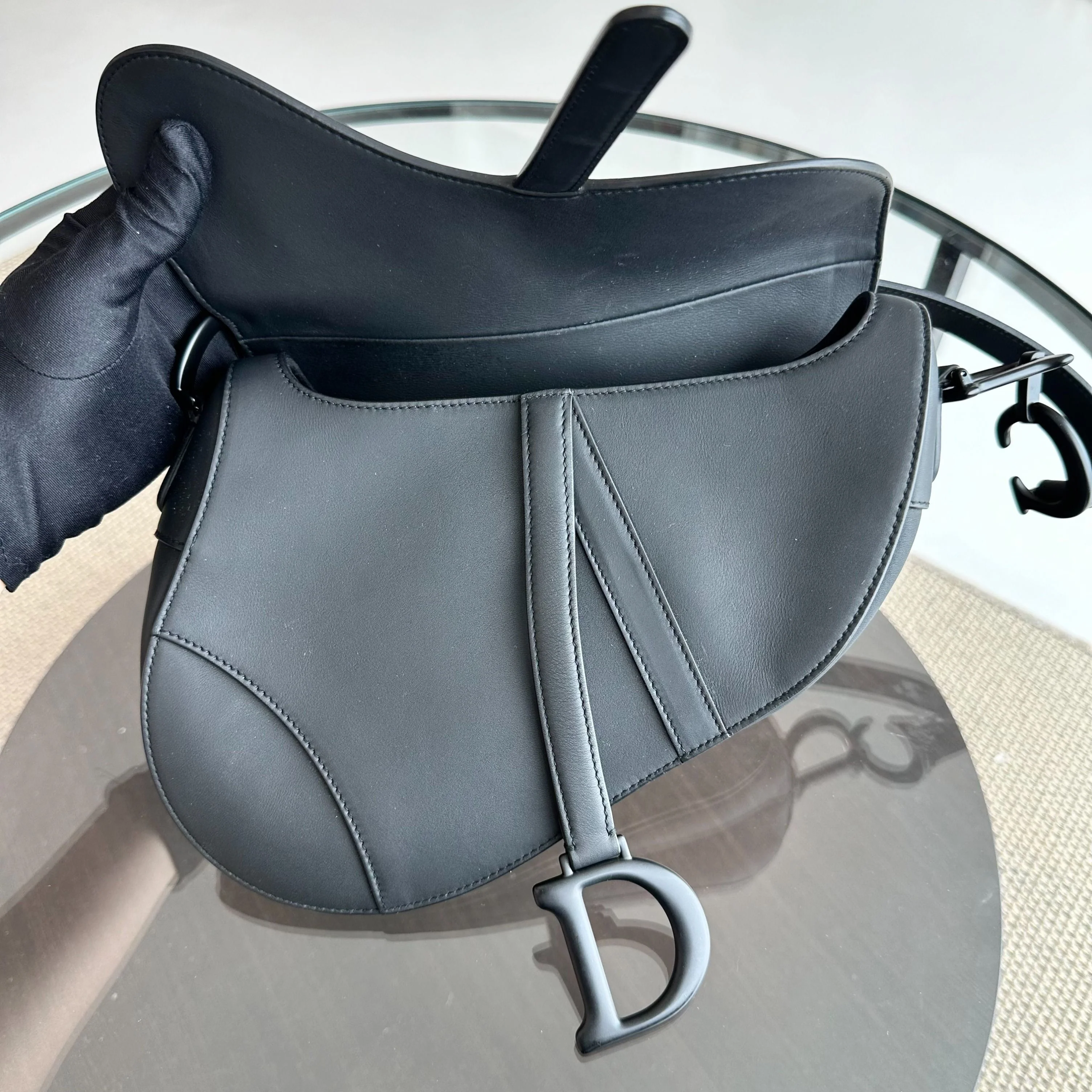 Dior Saddle Medium All Black Classic Lambskin BHW - Best Luxury Designers