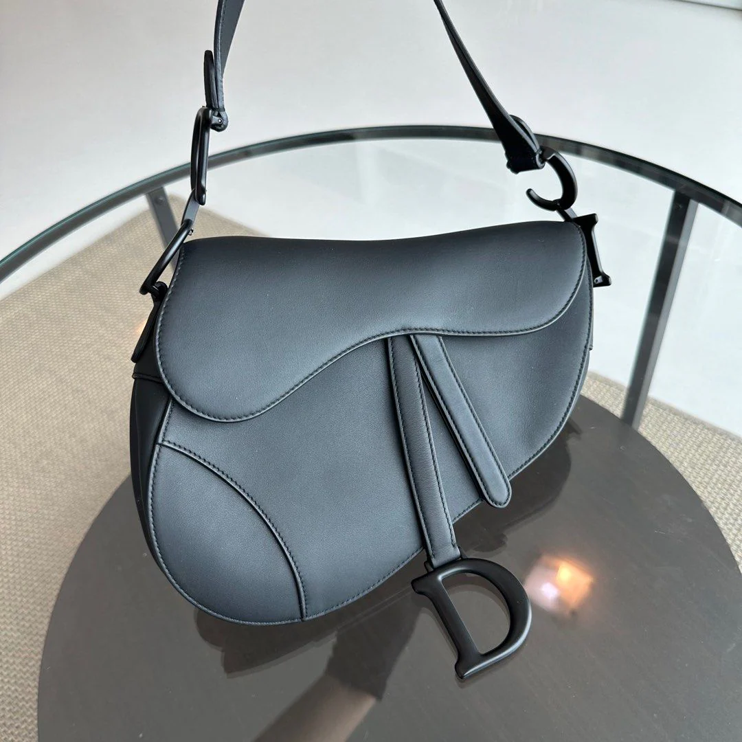 Dior Saddle Medium Calfskin All Black BHW - Best Luxury Designers
