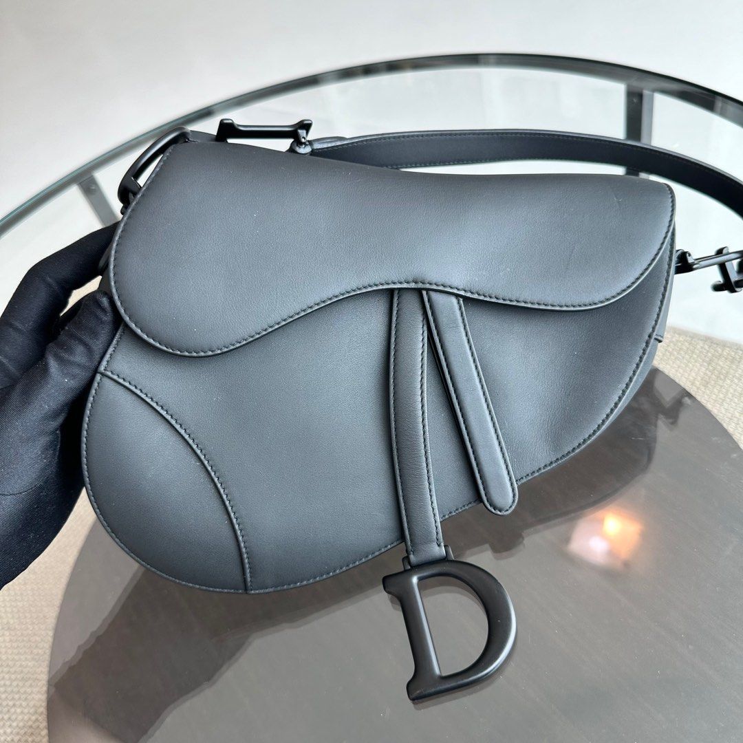 Dior Saddle Medium Calfskin All Black BHW - Best Luxury Designers