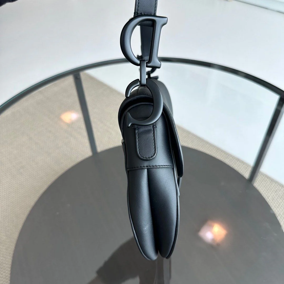 Dior Saddle Medium Calfskin All Black BHW - Best Luxury Designers