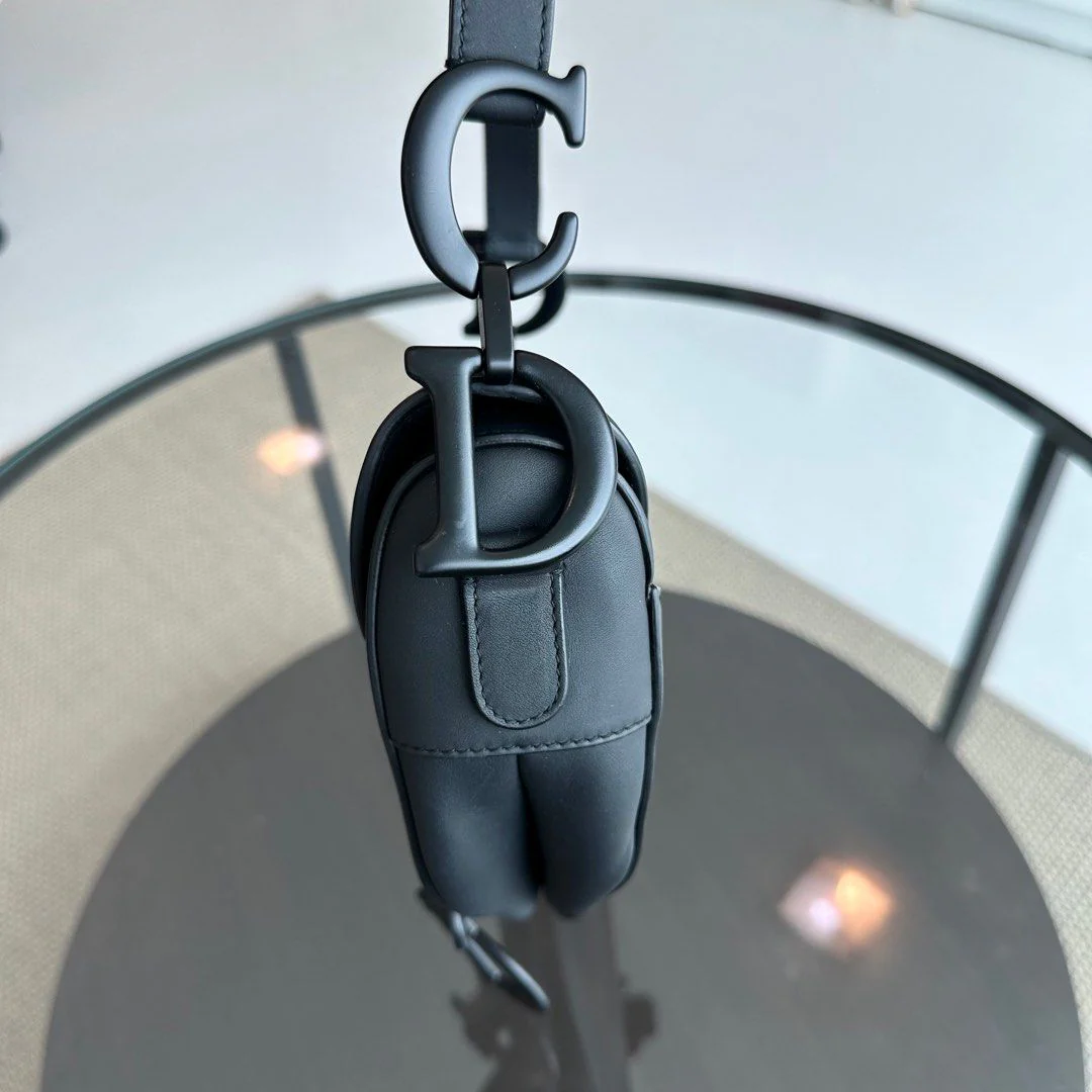 Dior Saddle Medium Calfskin All Black BHW - Best Luxury Designers