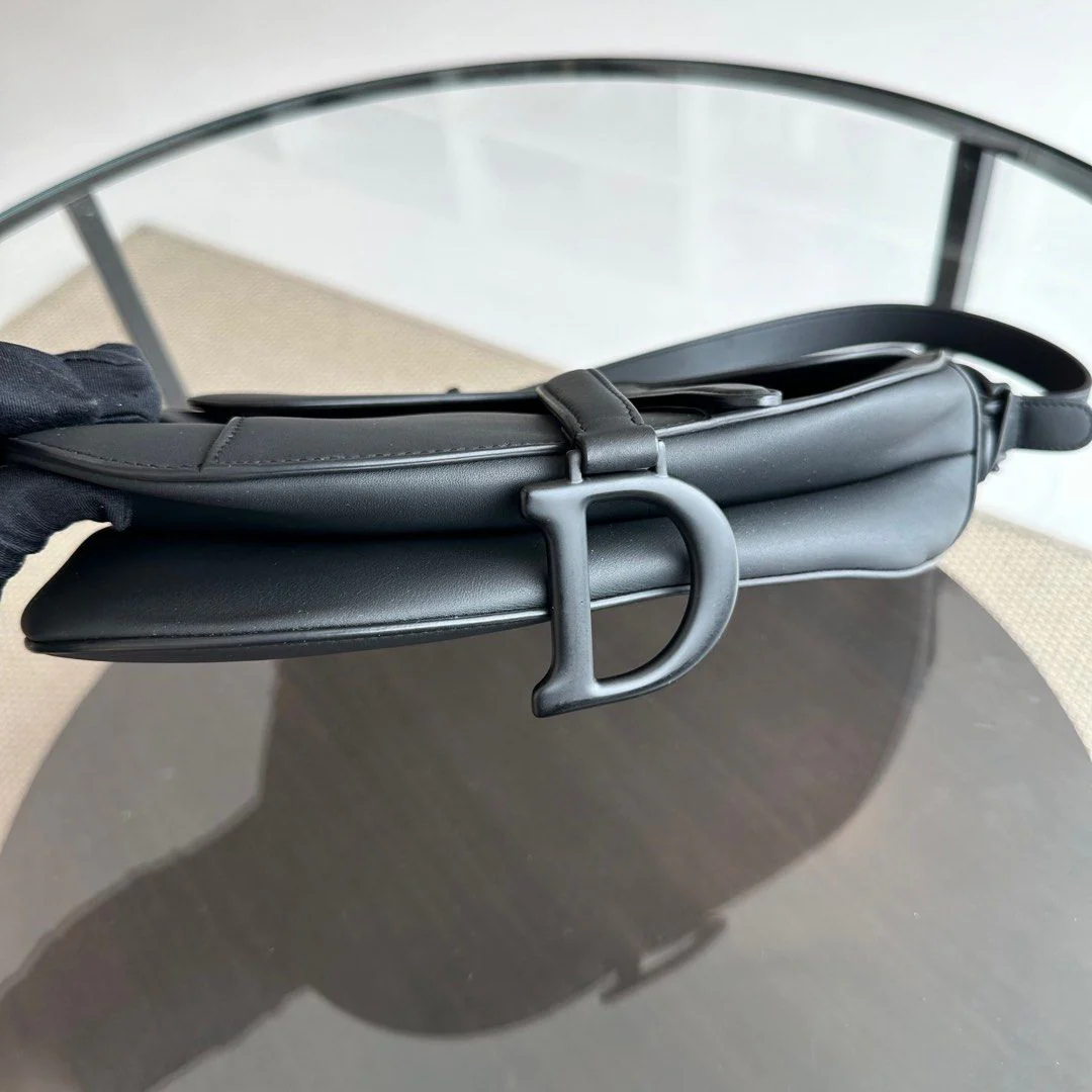 Dior Saddle Medium Calfskin All Black BHW - Best Luxury Designers