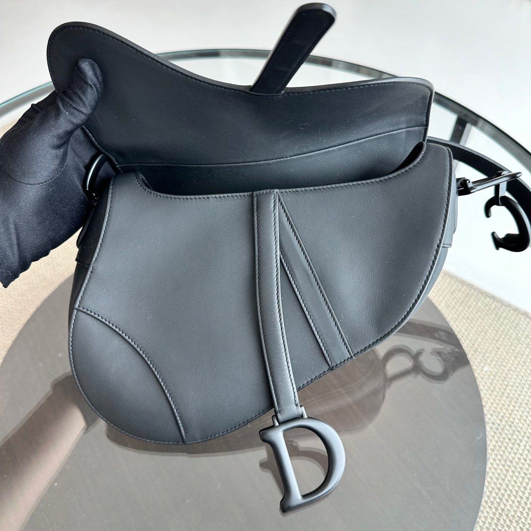 Dior Saddle Medium Calfskin All Black BHW - Best Luxury Designers