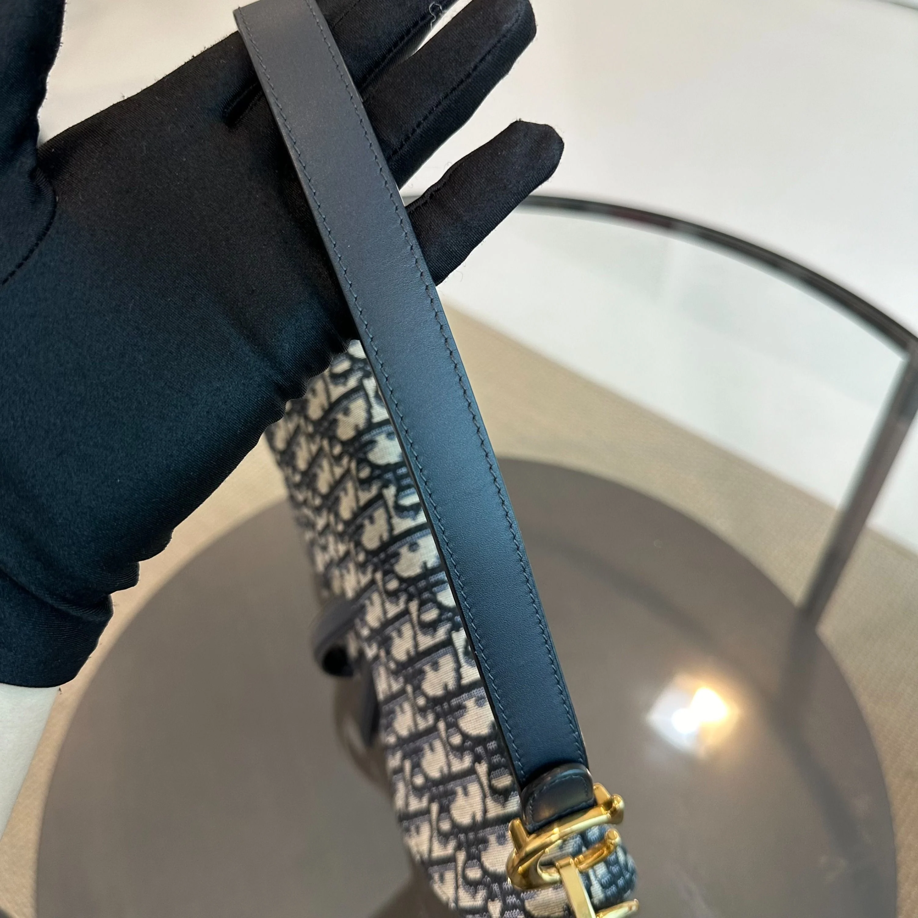 Dior Saddle Medium Dark Blue Oblique Canvas AGHW - Best Luxury Designers