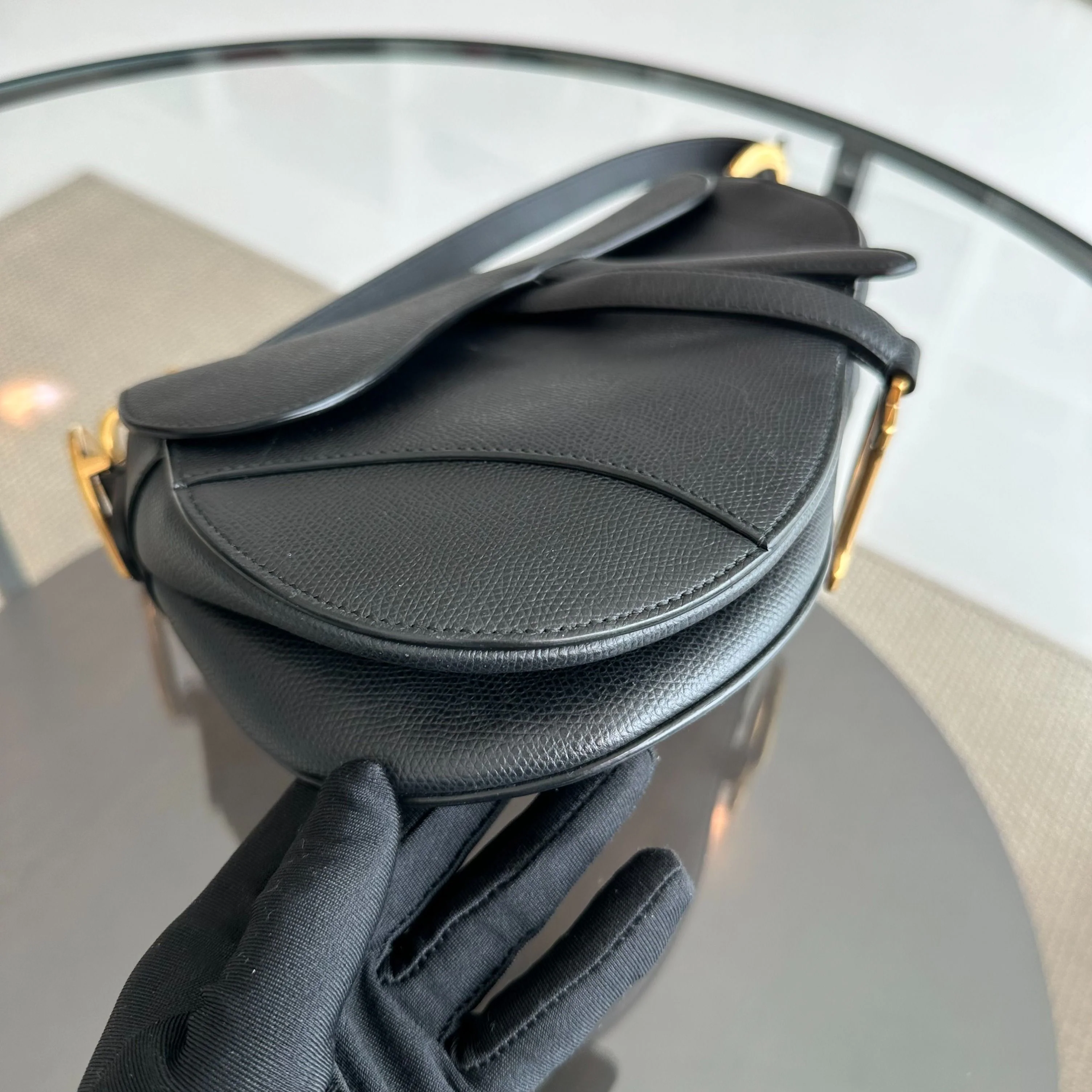 Dior Saddle Medium Grained Calfskin Black GHW - Best Luxury Designers