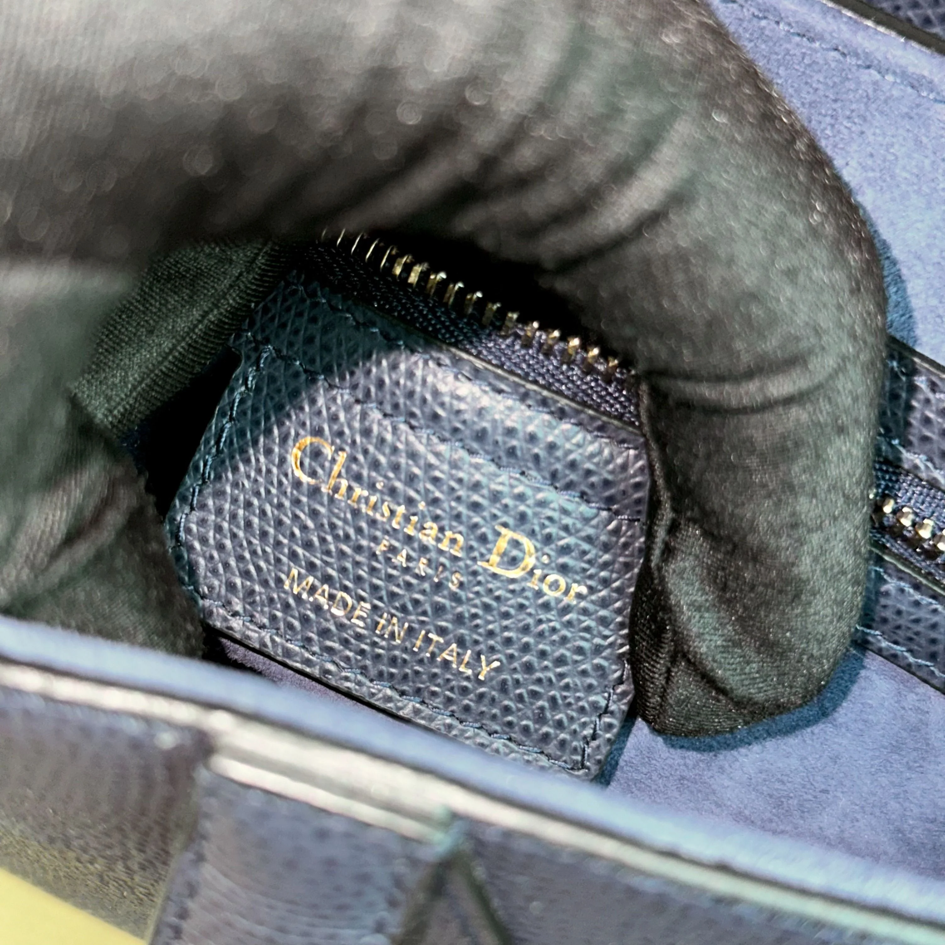 Dior Saddle Medium Grained Calfskin Dark Blue GHW - Best Luxury Designers