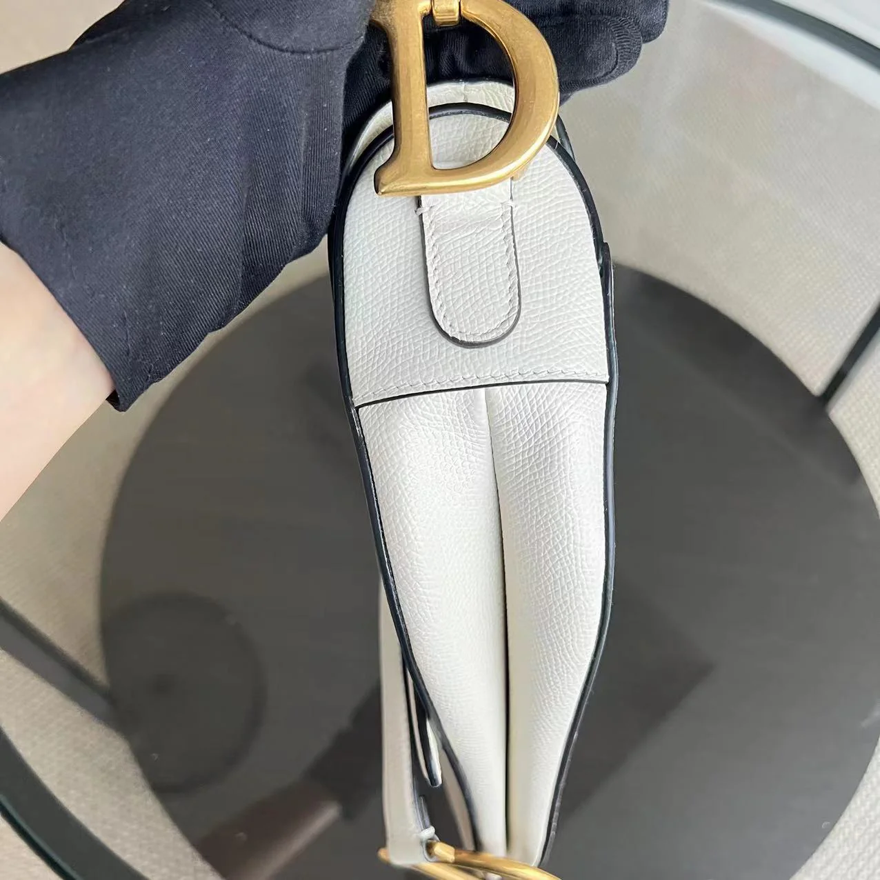 Dior Saddle Medium Grained Calfskin White GHW - Best Luxury Designers