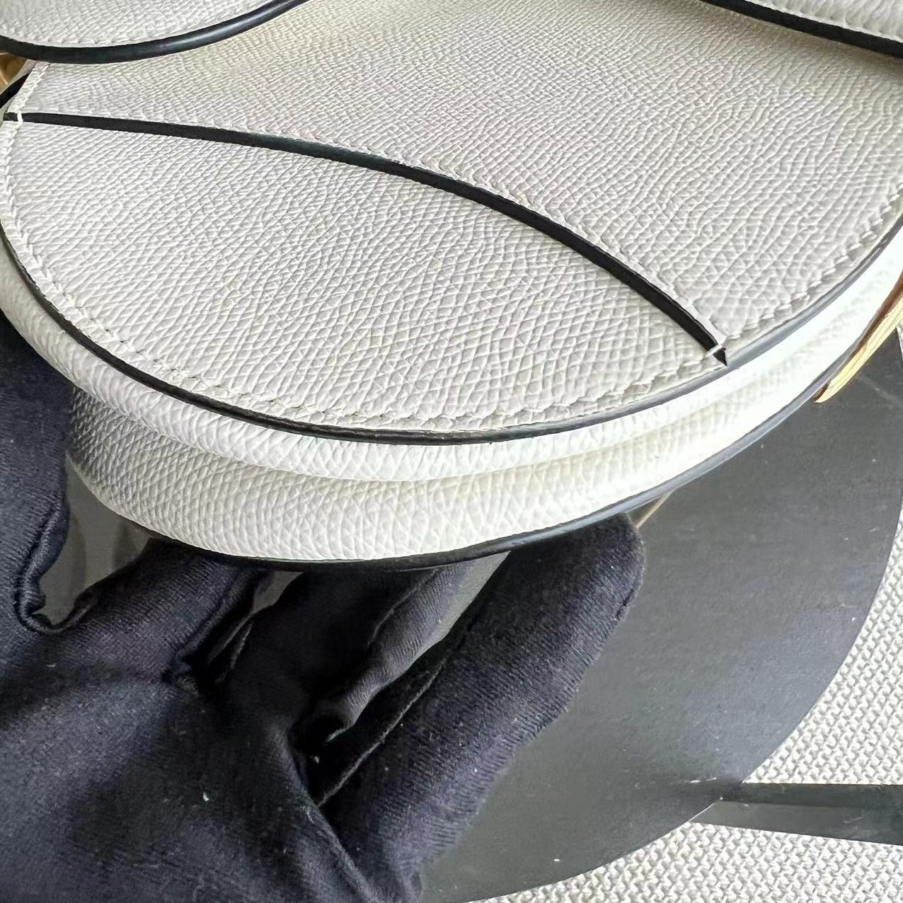 Dior Saddle Medium Grained Calfskin White GHW - Best Luxury Designers