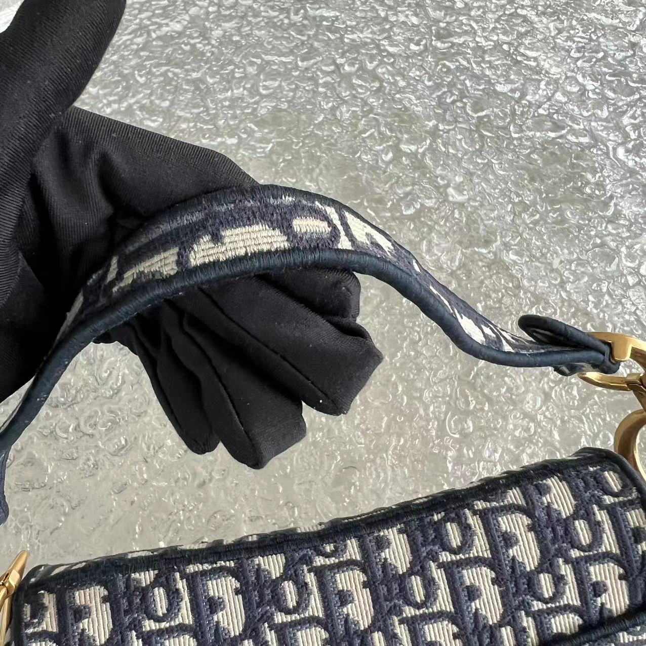 Dior Saddle Medium Oblique Canvas Monogram Dark Blue Golden Hardware - Best Luxury Designers