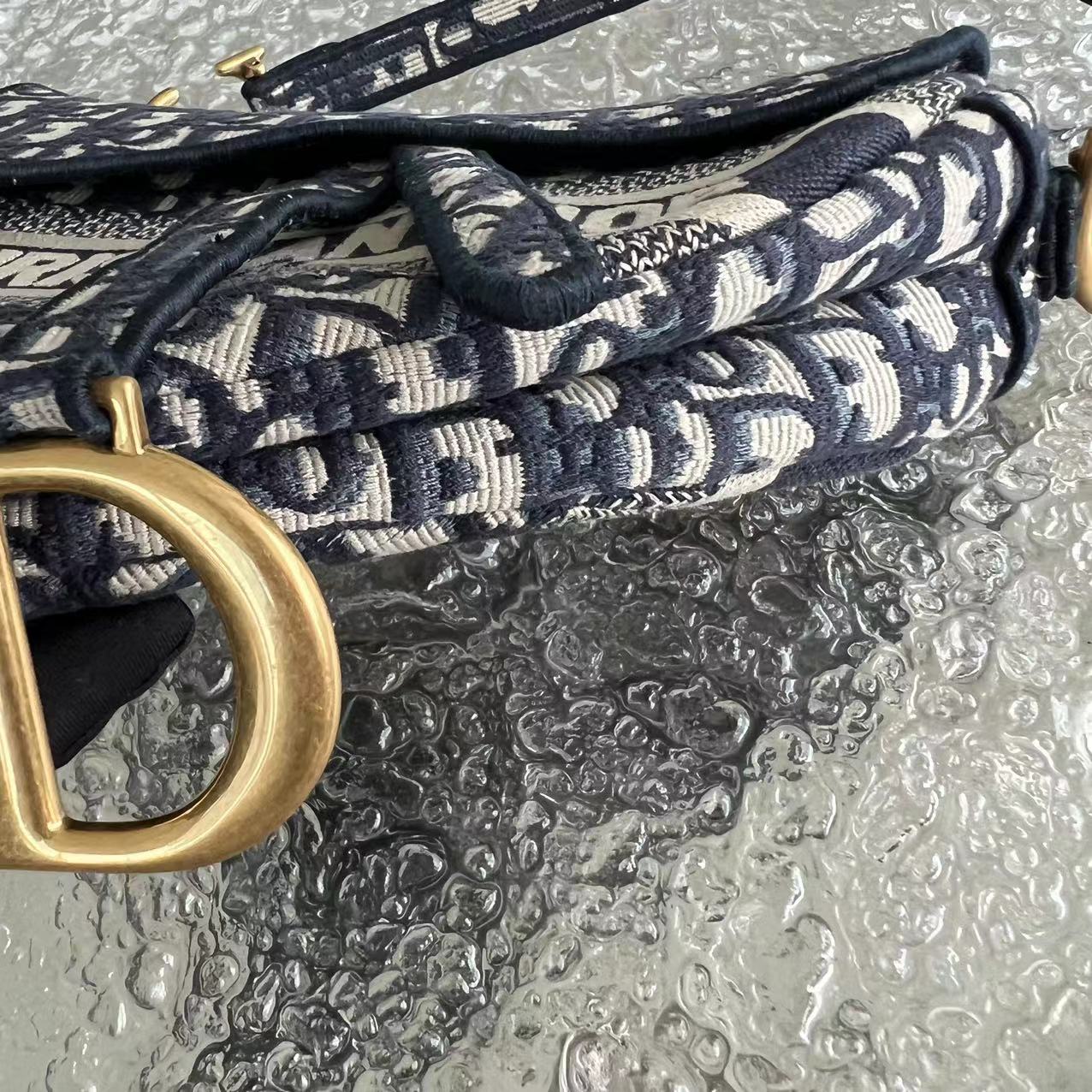 Dior Saddle Medium Oblique Canvas Monogram Dark Blue Golden Hardware - Best Luxury Designers