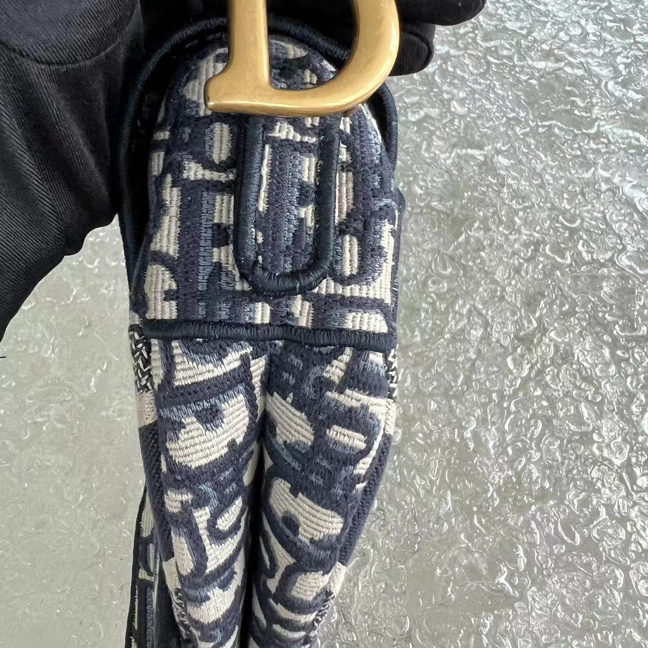 Dior Saddle Medium Oblique Canvas Monogram Dark Blue Golden Hardware - Best Luxury Designers