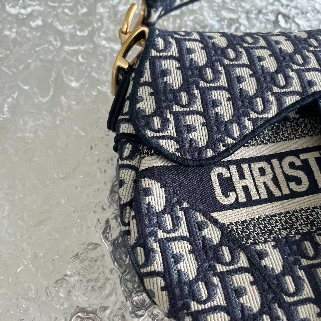 Dior Saddle Medium Oblique Canvas Monogram Dark Blue Golden Hardware - Best Luxury Designers