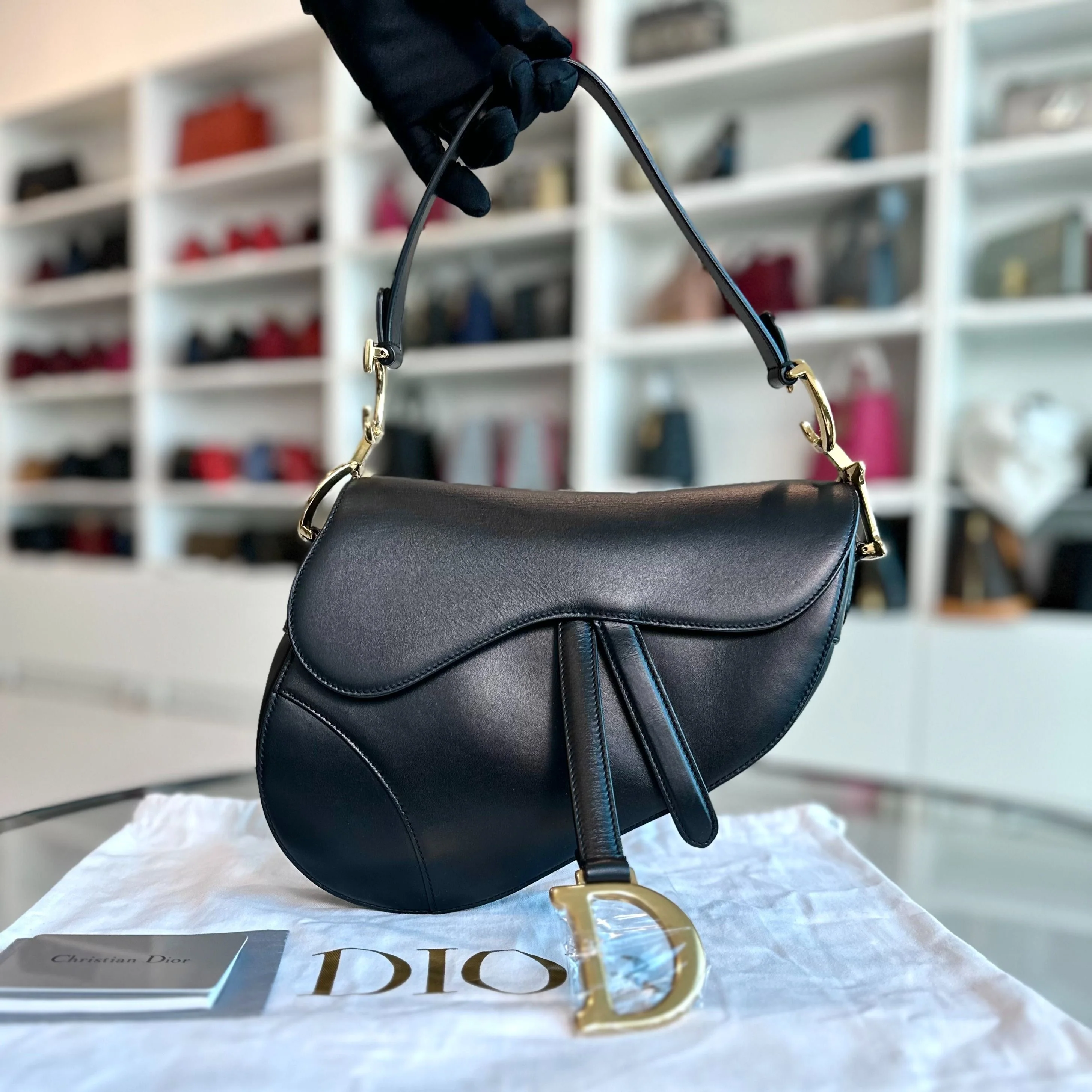 Dior Saddle Medium Smooth Calfskin Black GHW - Best Luxury Designers