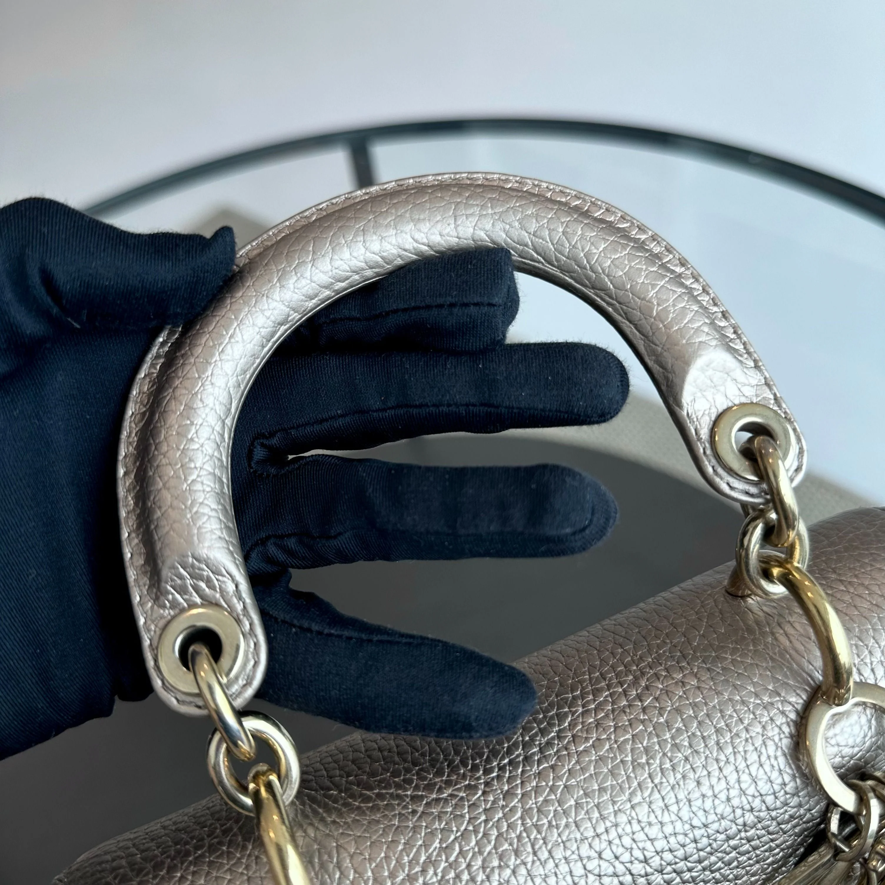 Be Mini Gold Grained Calfskin GHW