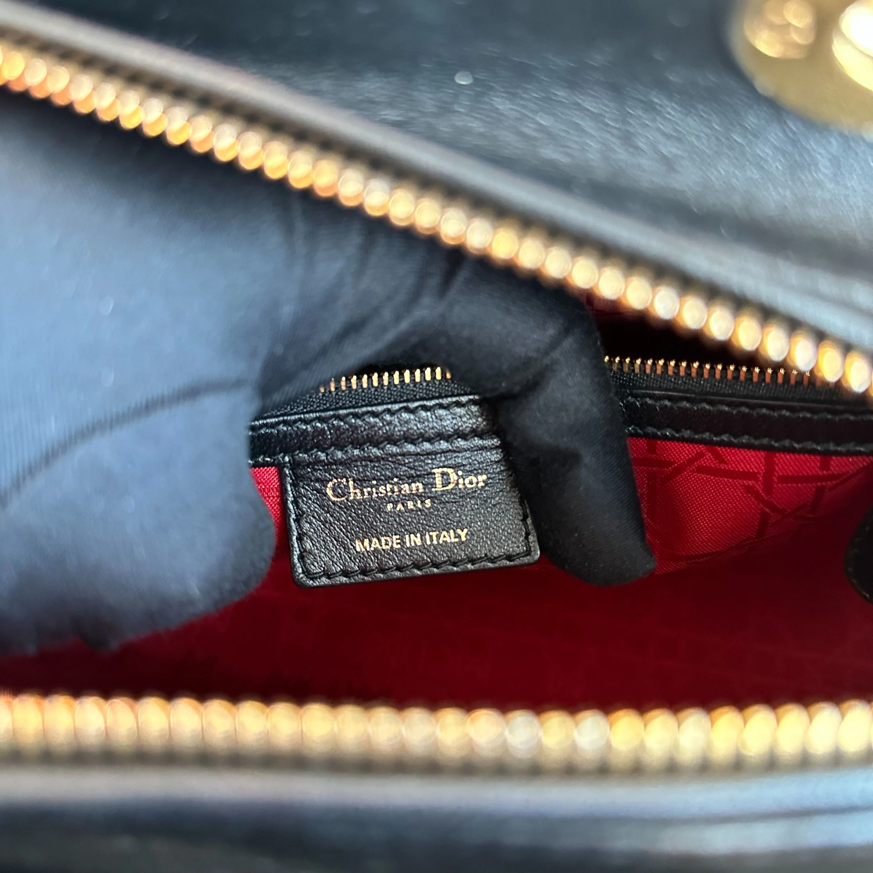 Lady Large Lambskin Cannage Black GHW