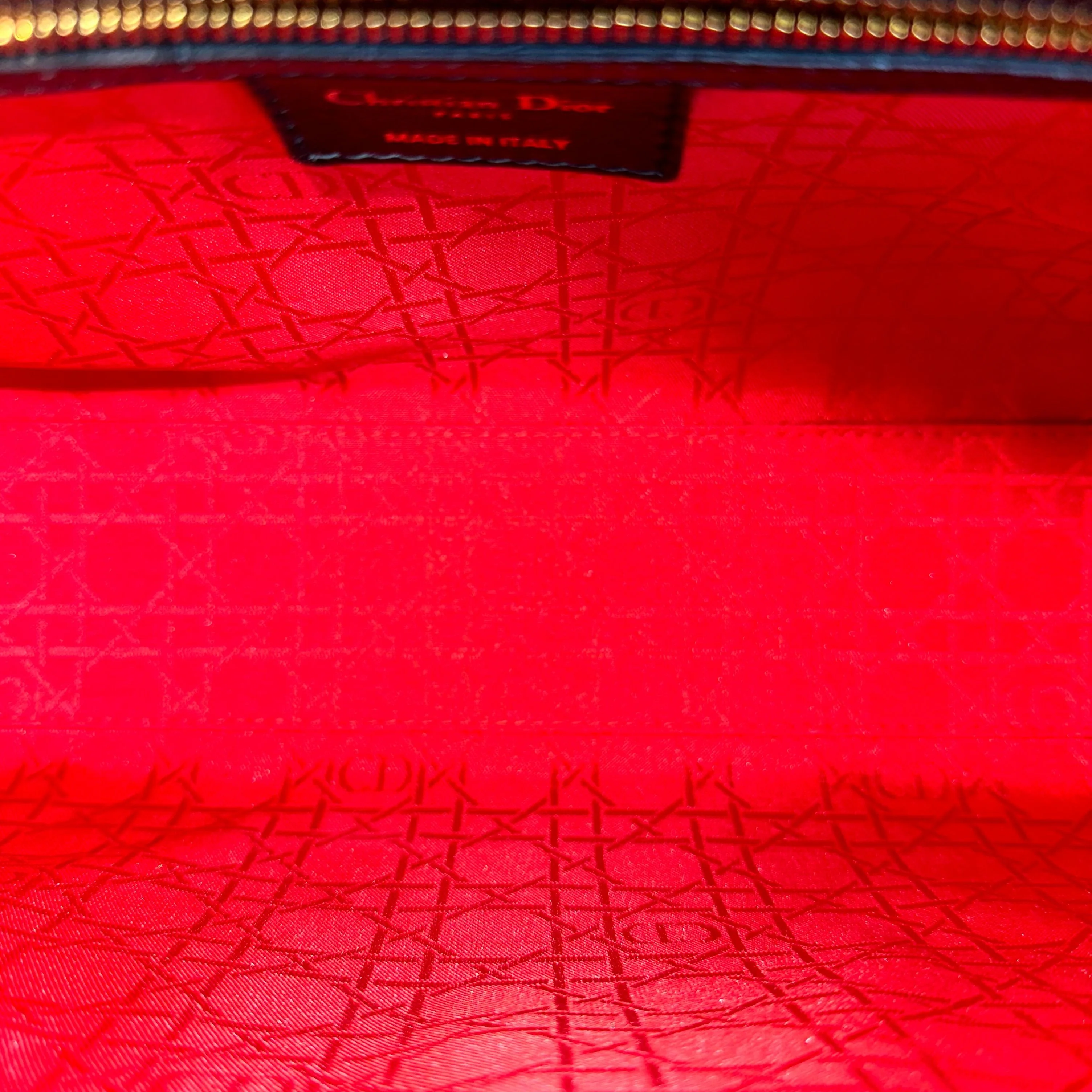 Lady Large Lambskin Cannage Black GHW