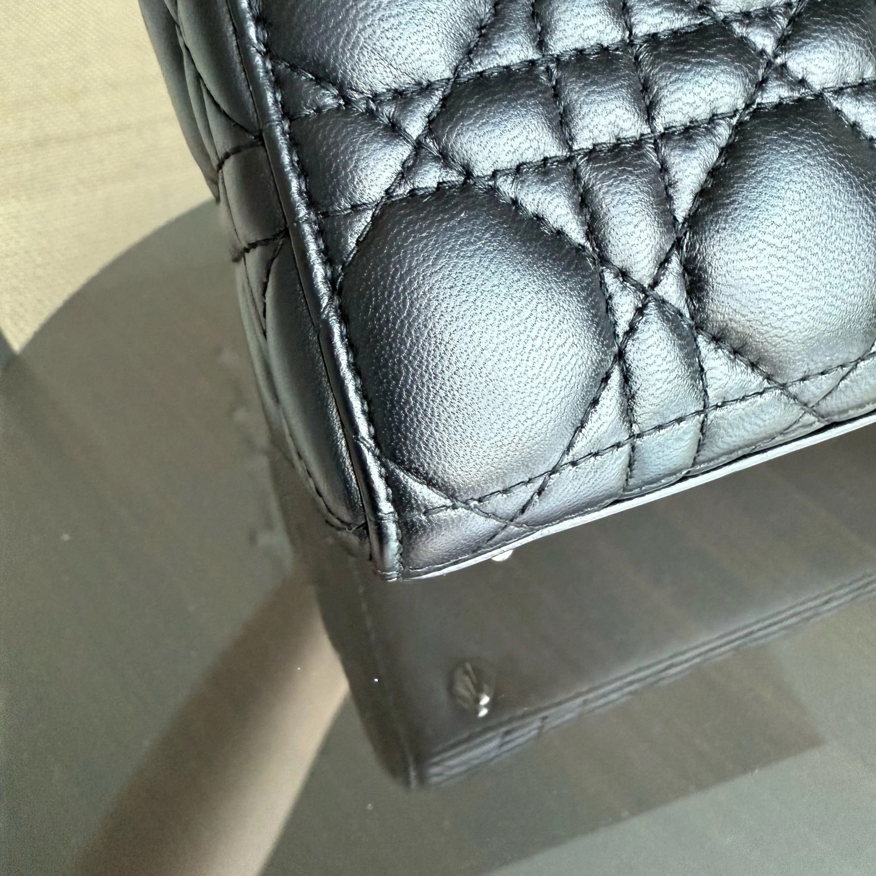 Dior Lady Small Flap - Cannage Lambskin Black Silver Hardware