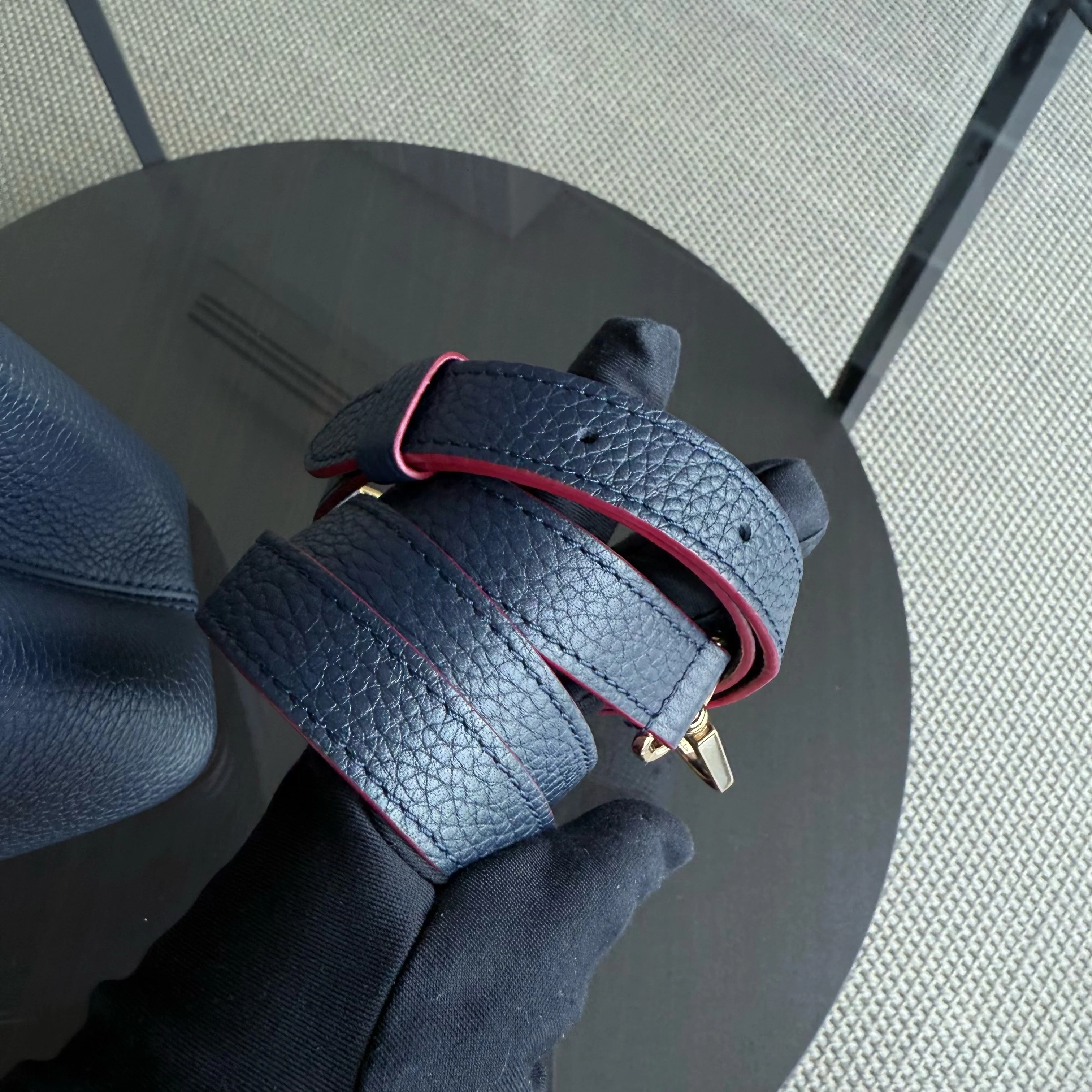 Louis Vuitton Capucines BB - Grained Calfskin Dark Blue Fuchsia Gold Hardware