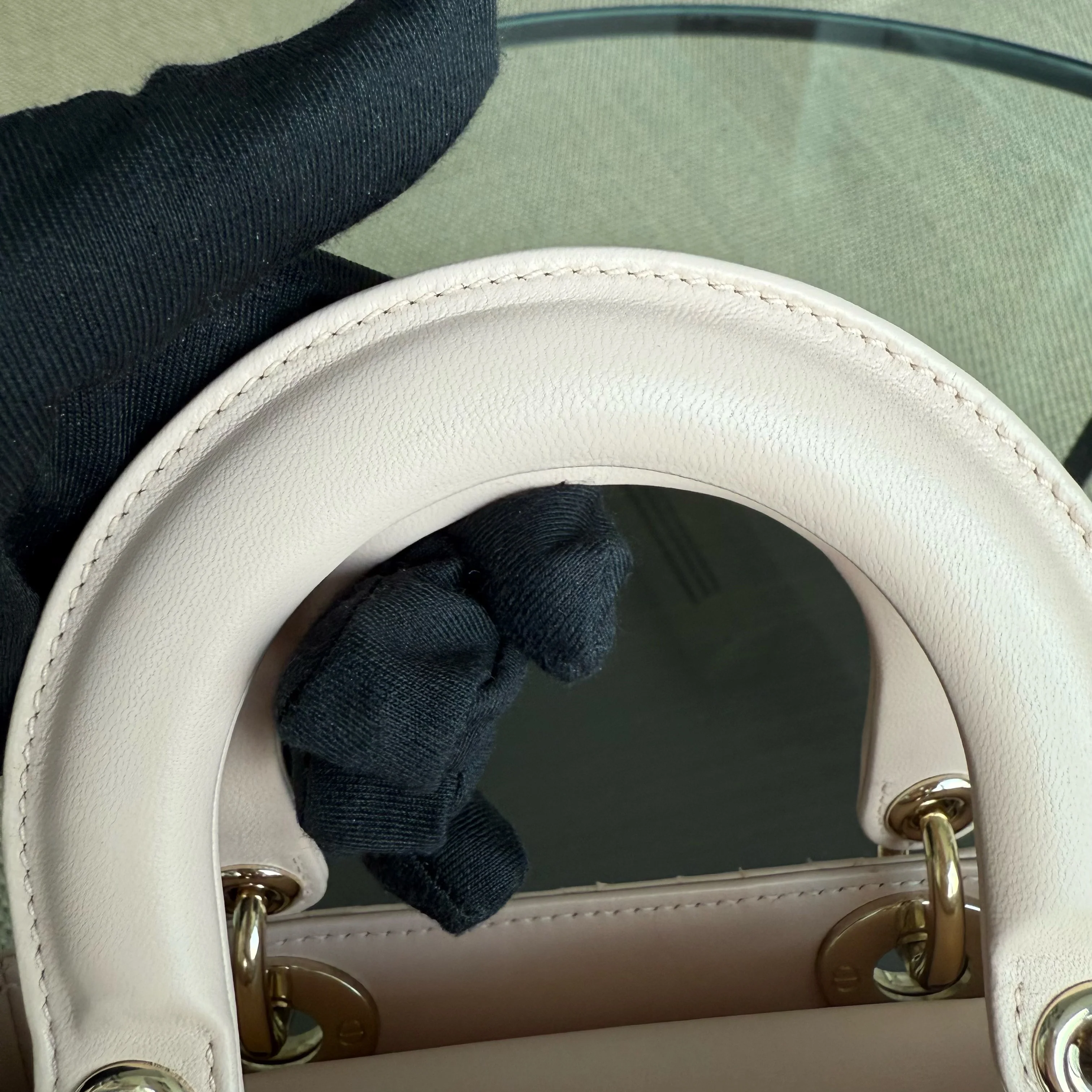 Dior Lady Small - Cannage Lambskin Light Pink Gold Hardware