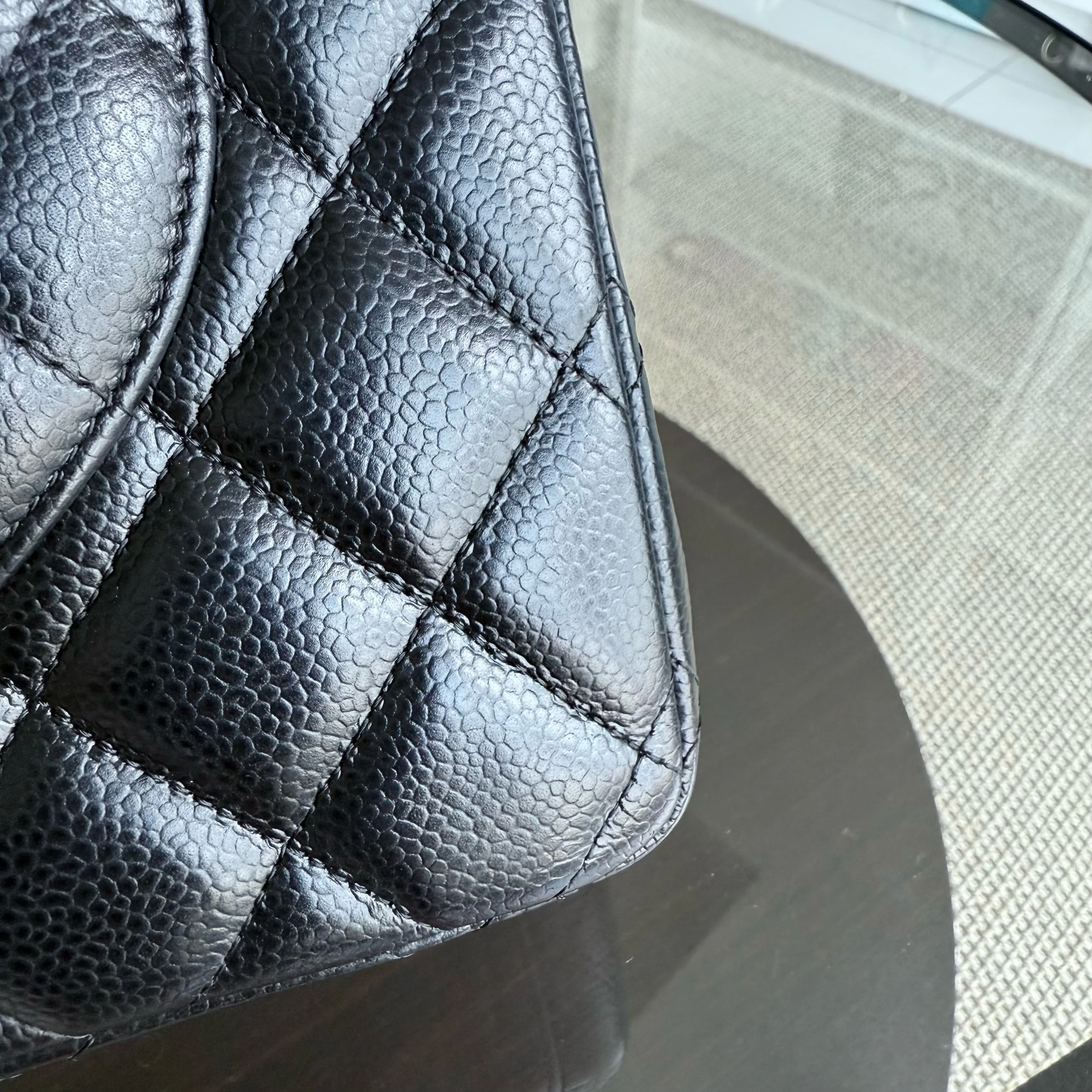 Chanel Classic Flap Maxi - Caviar Double Flap 33CM Quilted Black Gold Hardware Series 18