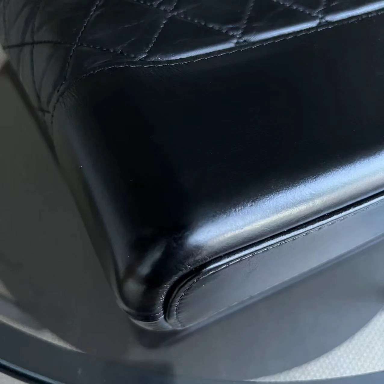 Gabrielle Large Quilted Calfskin Black Two-tone Golden Hardware Series 26