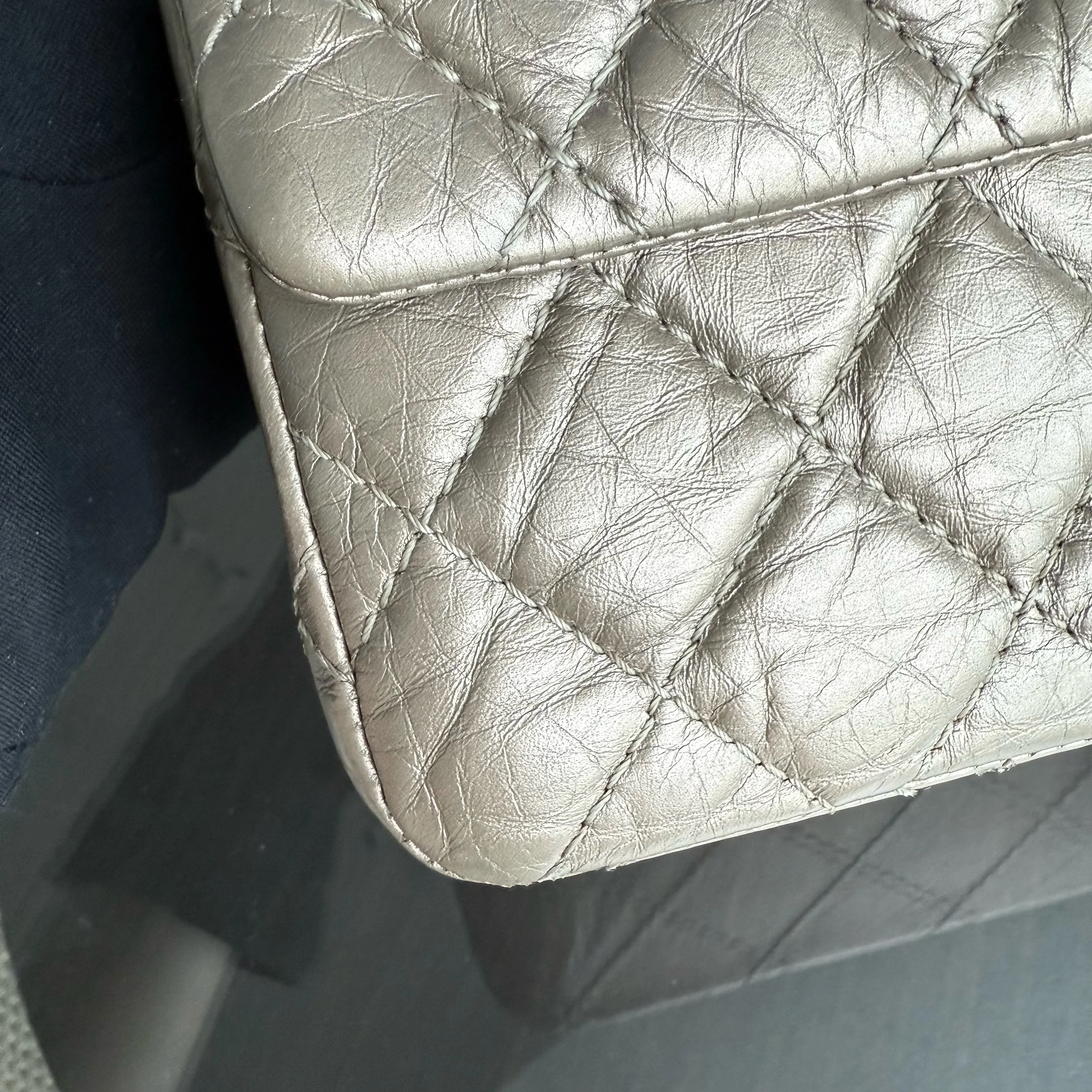 Chanel 2.55 Reissue 226 - Aged Calfskin Quilted Bronze Ruthenium Silver Hardware Series 17