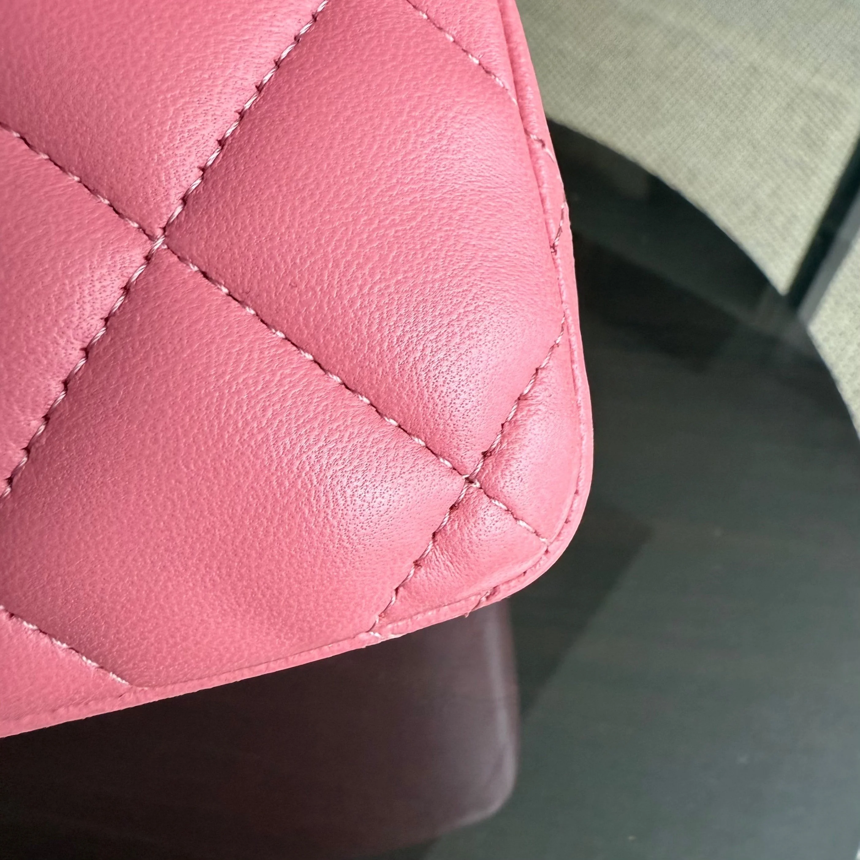 Chanel Classic Flap Jumbo - Double Flap 30CM Quilted Lambskin Sakura Pink Silver Hardware Series 18