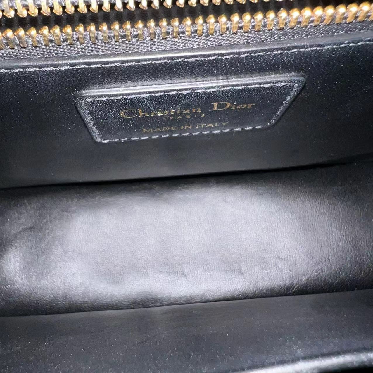 Dior 30 Montaigne - Smooth Calfskin Black Golden Hardware with Strap