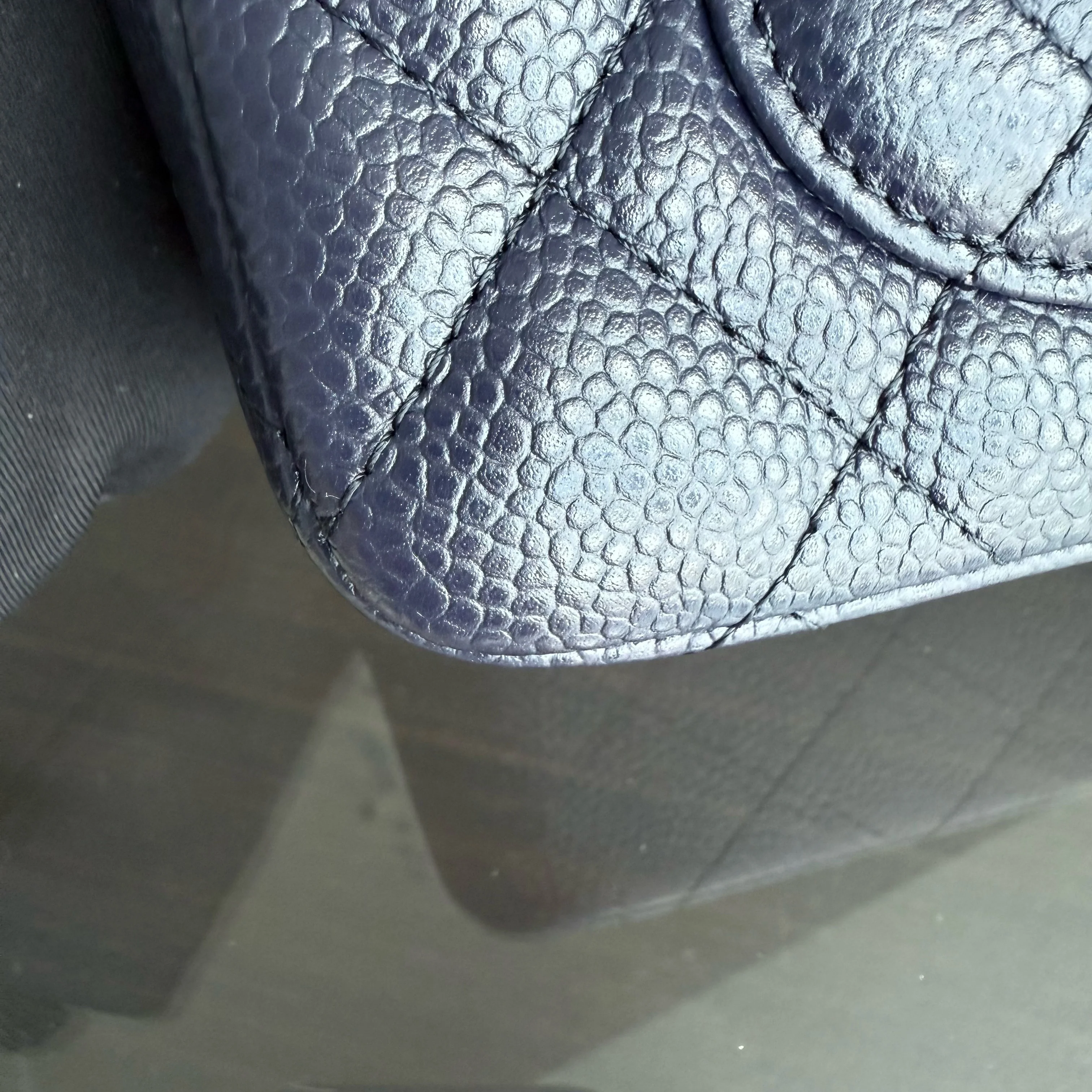 Chanel Classic Flap Mini - Caviar 20CM Quilted Dark Blue Gold Hardware Series 21