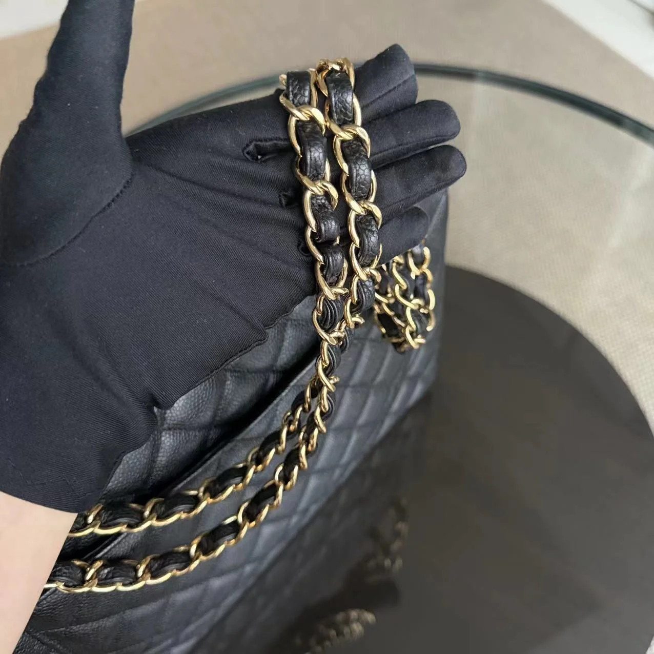 Chanel Classic Flap Maxi - Caviar Single Flap 33CM Quilted Black Gold Hardware