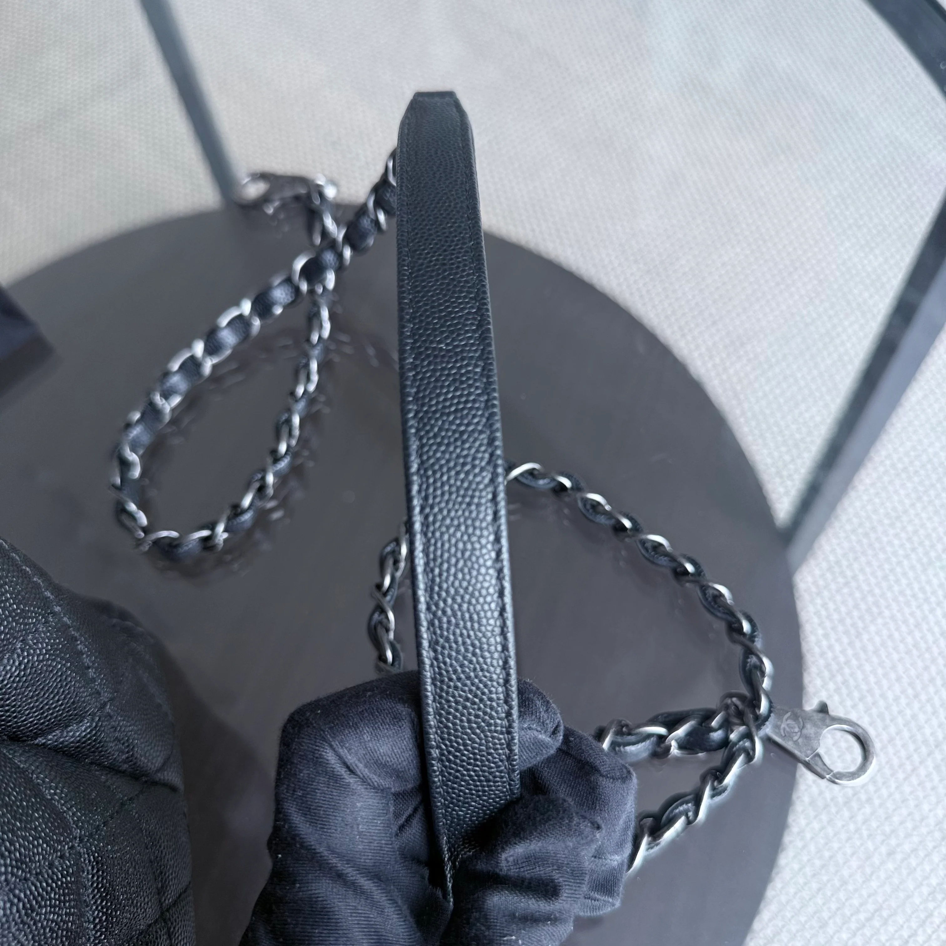 Chanel Coco Handle Large - Caviar 34CM Quilted Black Ruthenium Silver Hardware Series 23