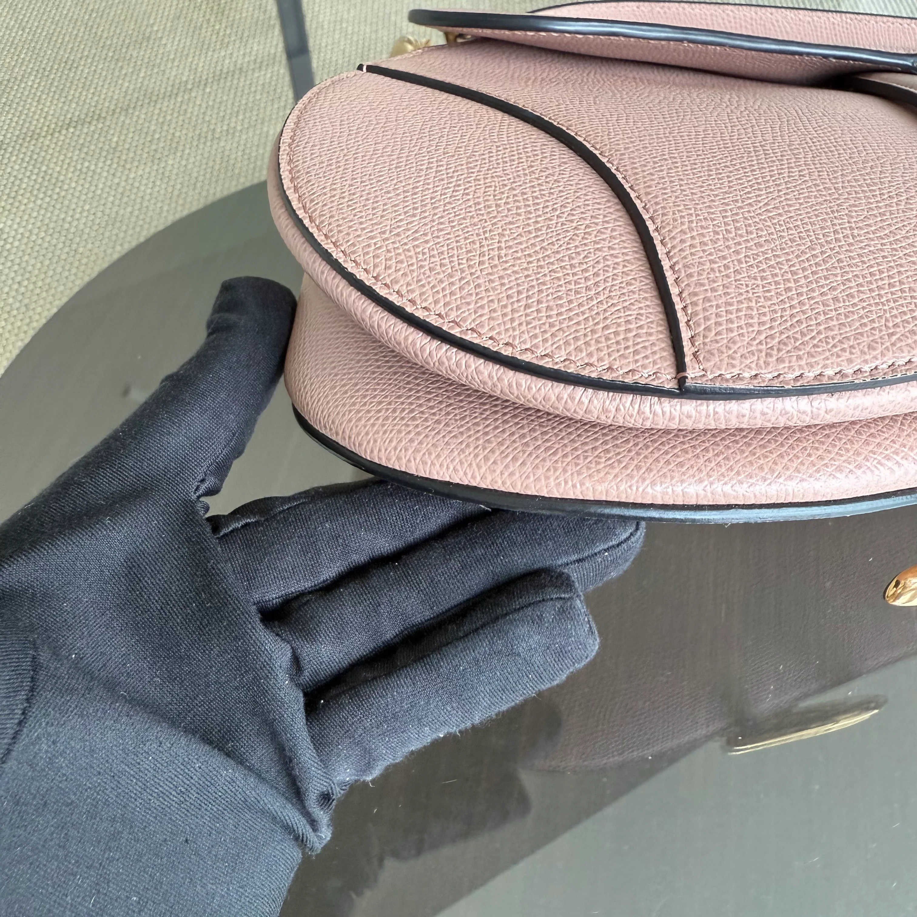 Dior Saddle Medium - Grained Calfskin Blush Gold Hardware