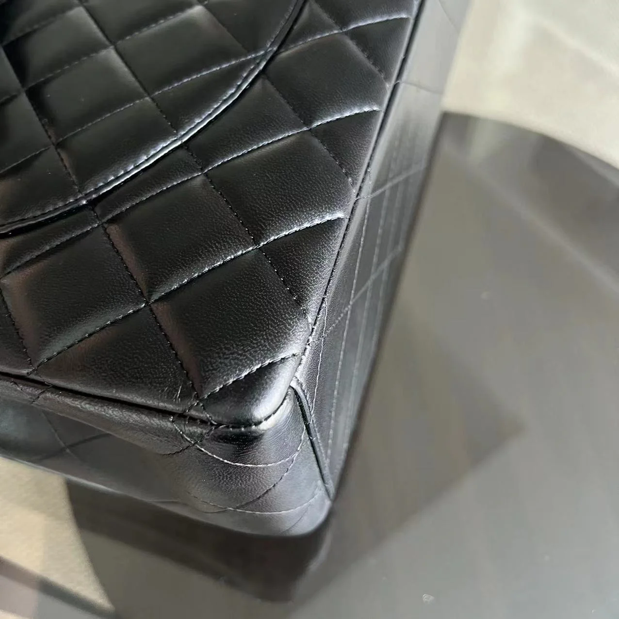 Maxi Classic Flap Double Flap Quilted Lambskin Black Golden Hardware Series 14