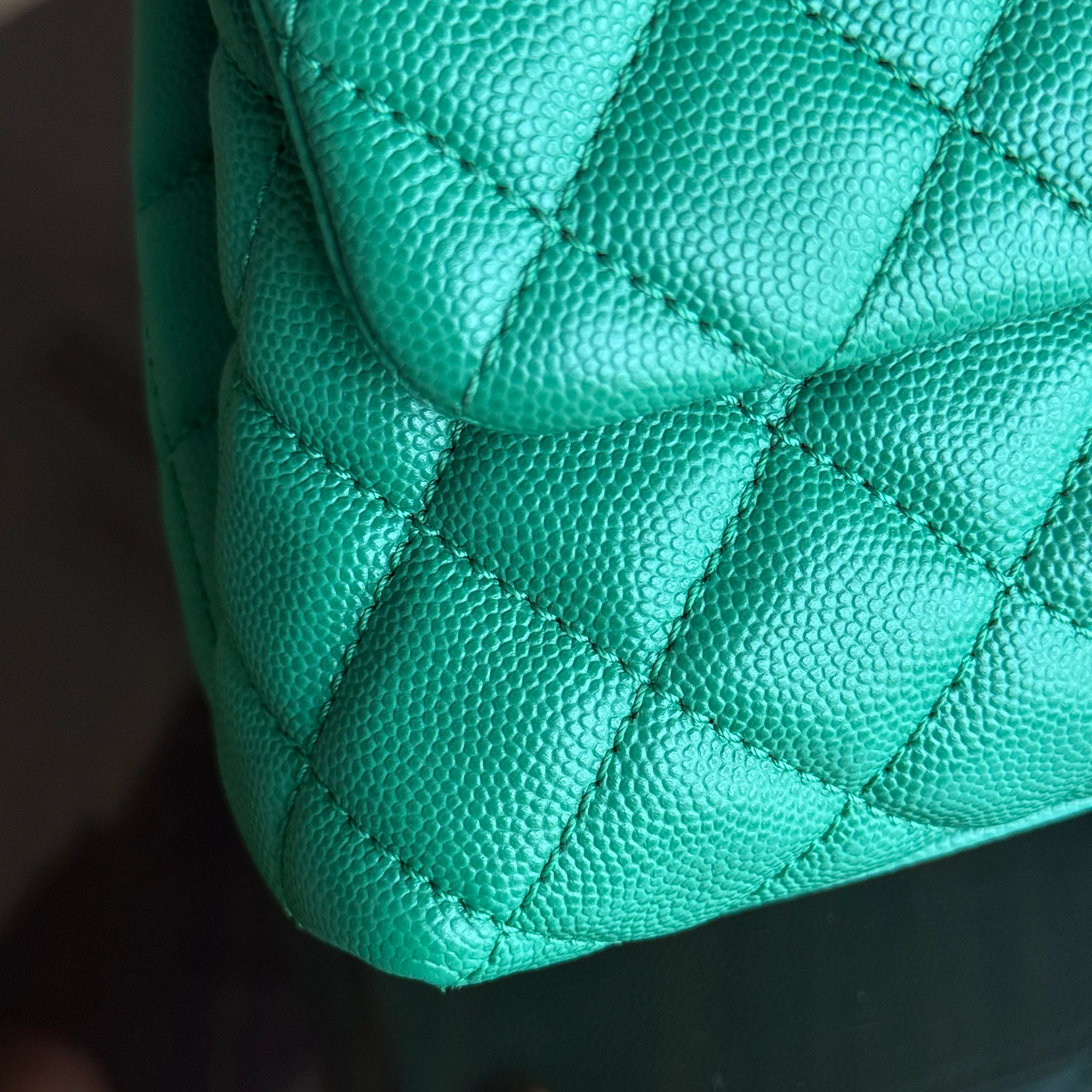 Chanel Coco Handle Small - Caviar Quilted Green Gold Hardware Series 28