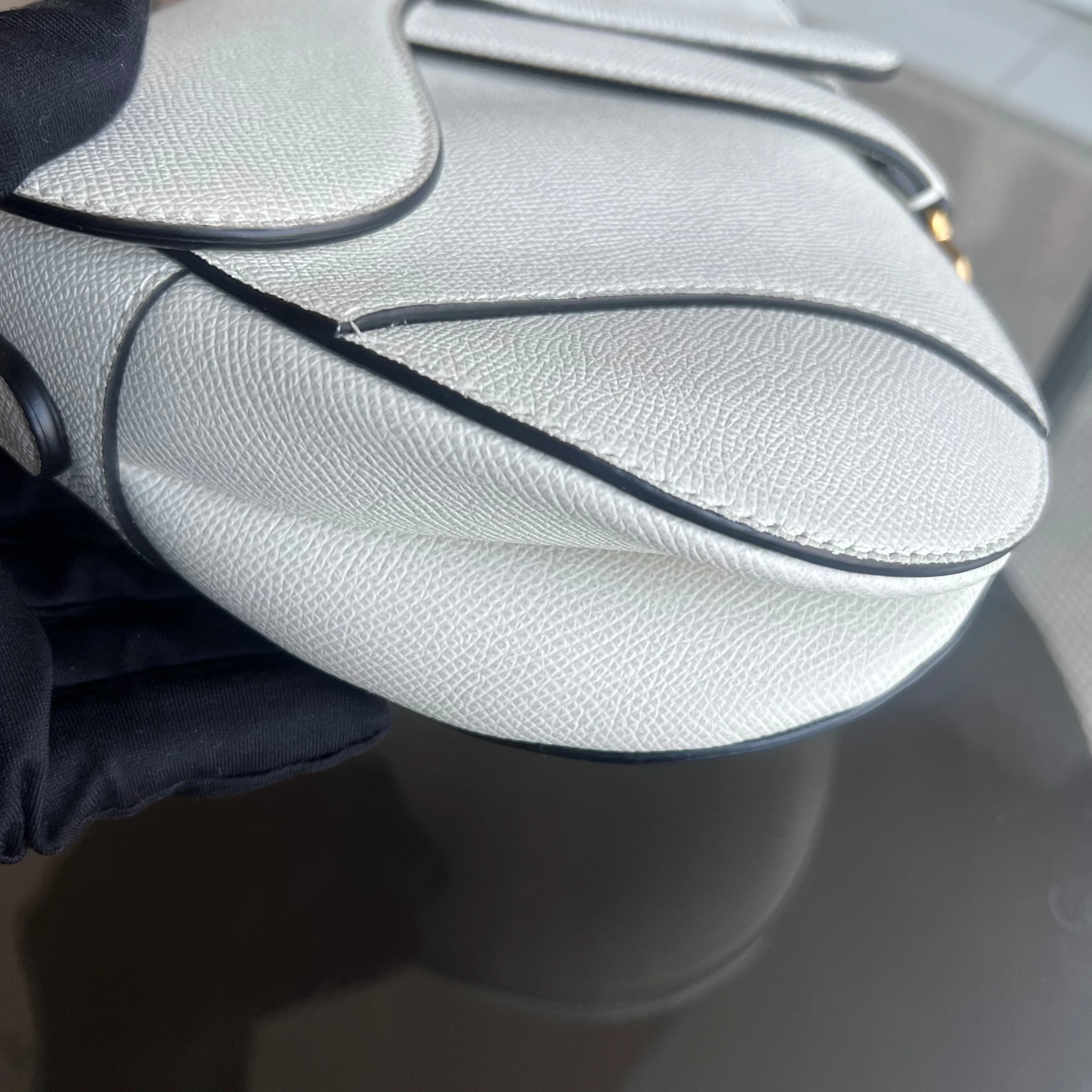 Dior Saddle Medium - Grained Calfskin White Gold Hardware