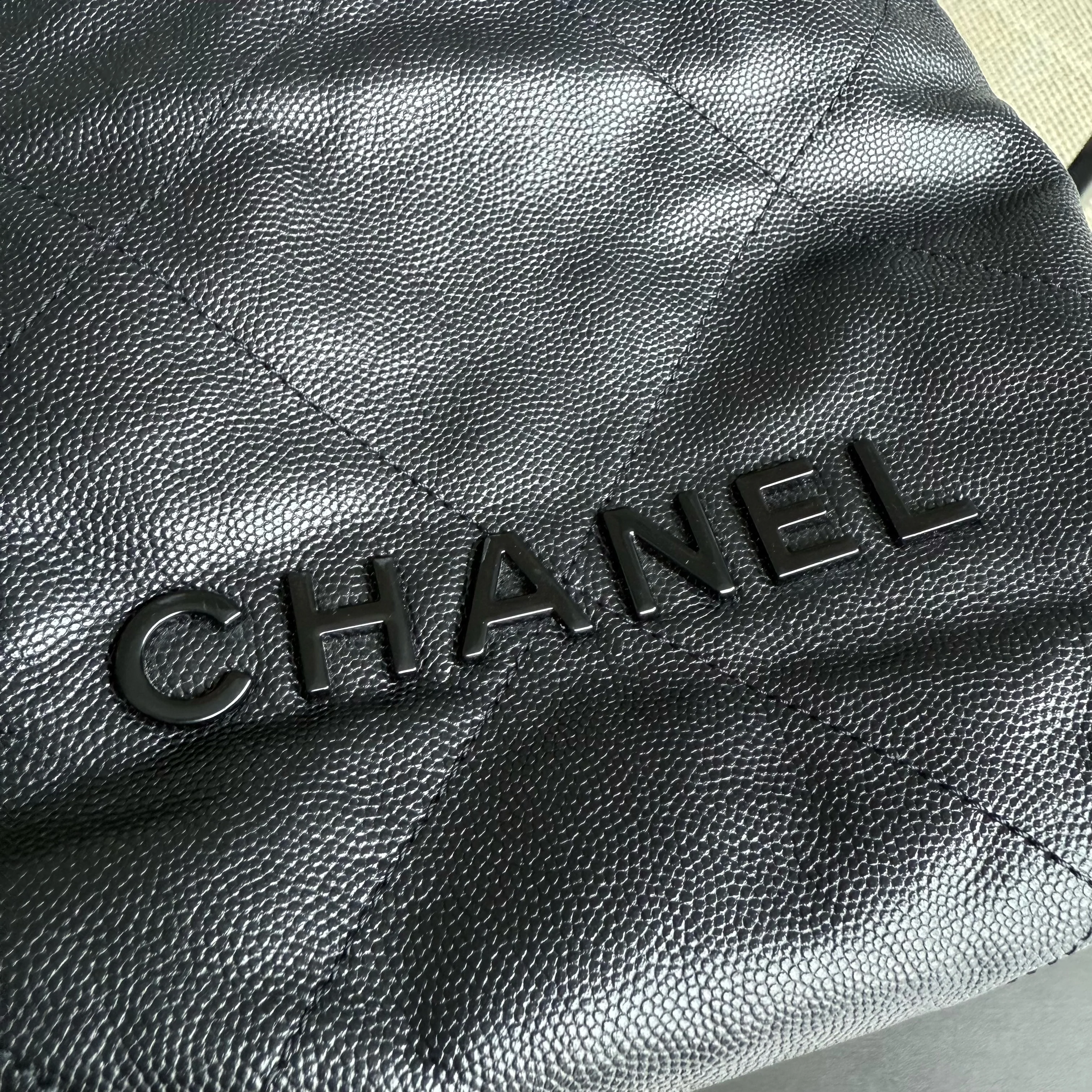 Chanel C22 Mini 22 Bag - Caviar Quilted Calfskin Crossbody Bag Gold Hardware Microchip