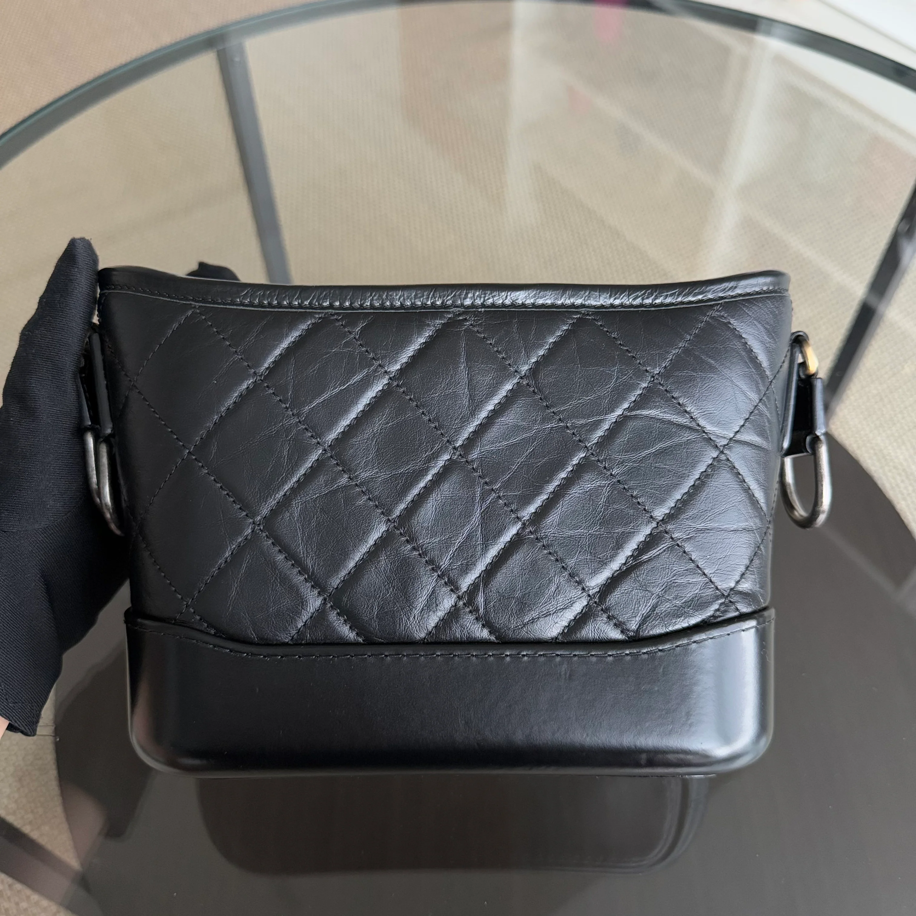 Chanel Gabrielle Hobo Small - Quilted Calfskin Black Gold Hardware