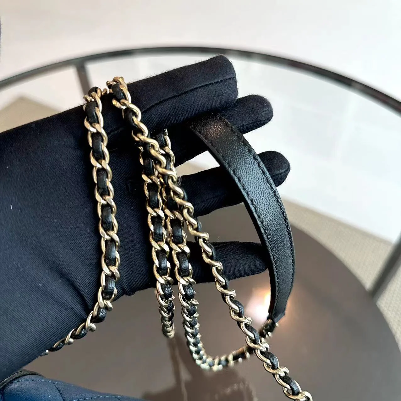 Chanel Seasonal Flap - Mademoiselle Small 23CM Calfskin Two-Tone Black Blue Golden Hardware Series 23