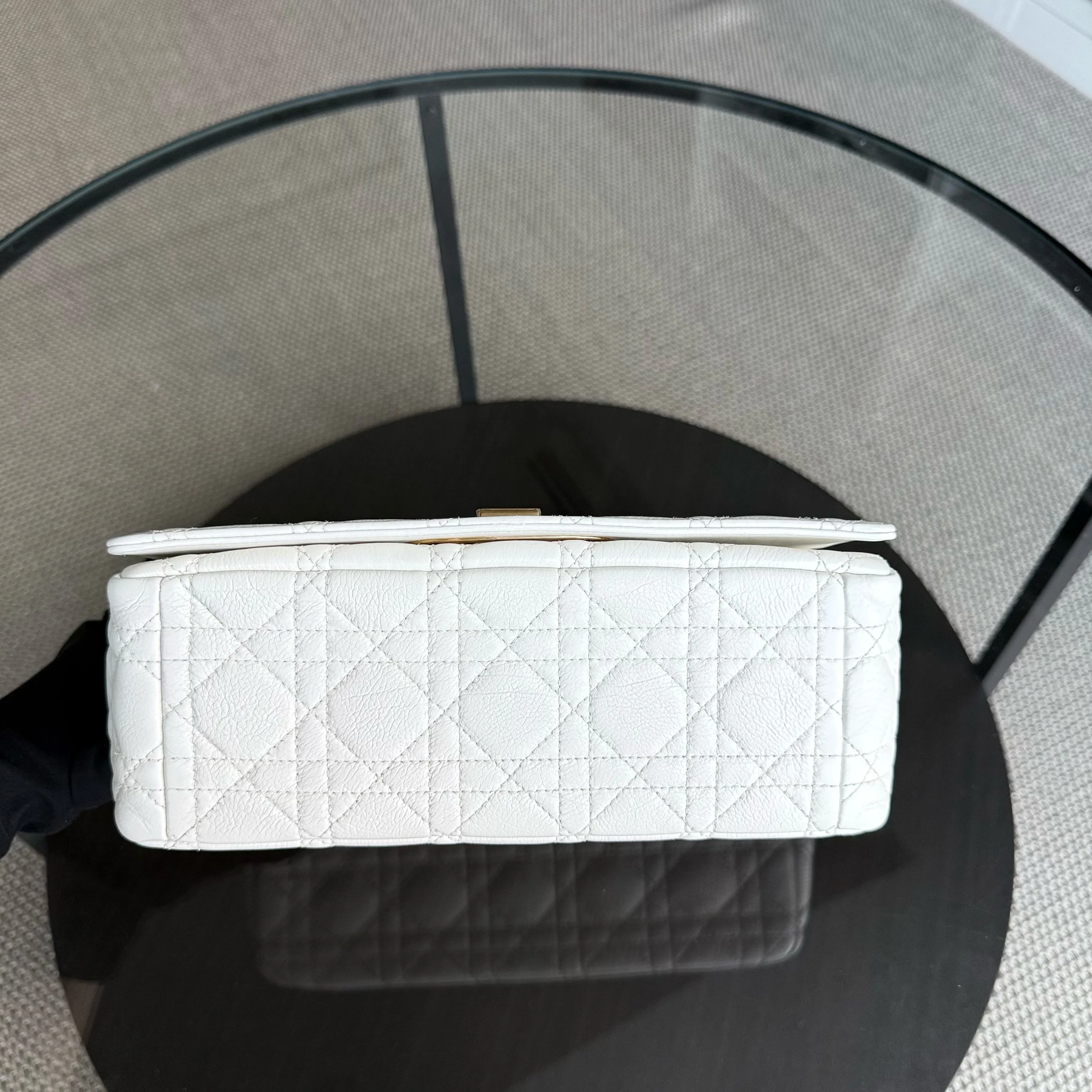 Dior Caro Medium - Cannage Grained Calfskin White Gold Hardware