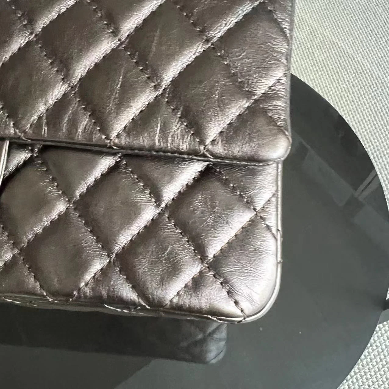 Chanel 2.55 Reissue 226 28CM Quilted Calfskin Metallic Bronze Silver Hardware Series 12