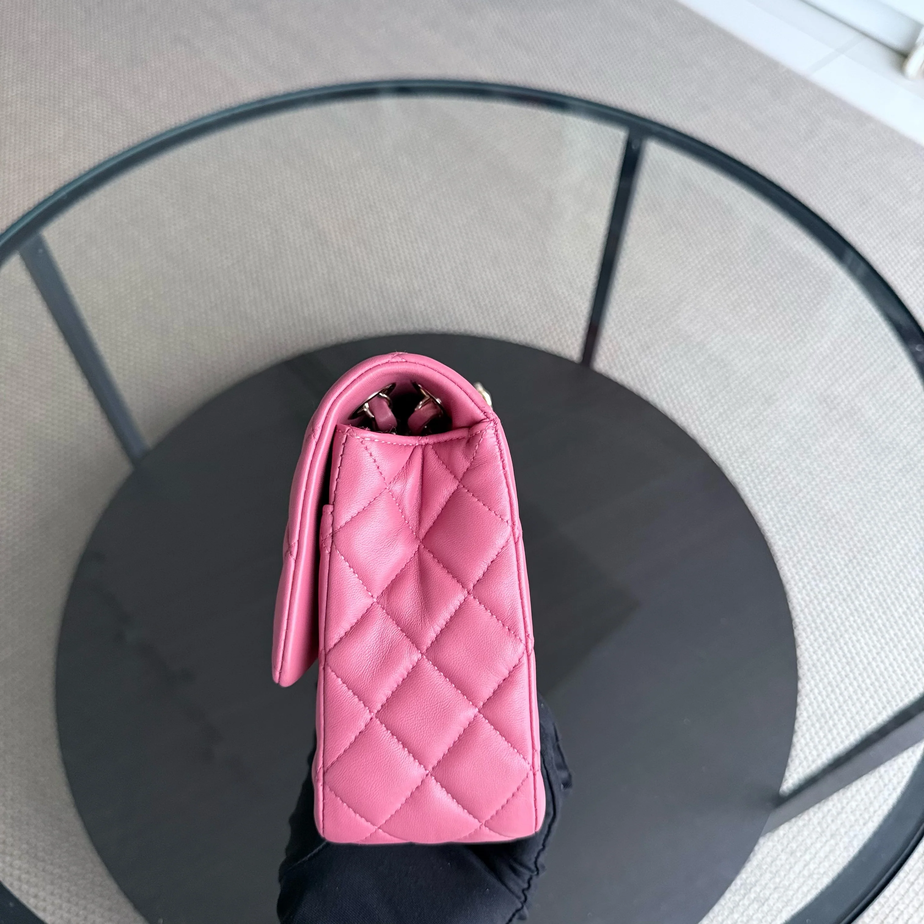 Chanel Classic Flap Medium - Special Valentine Edition 25CM Quilted Lambskin Pink Gold Hardware Series 19