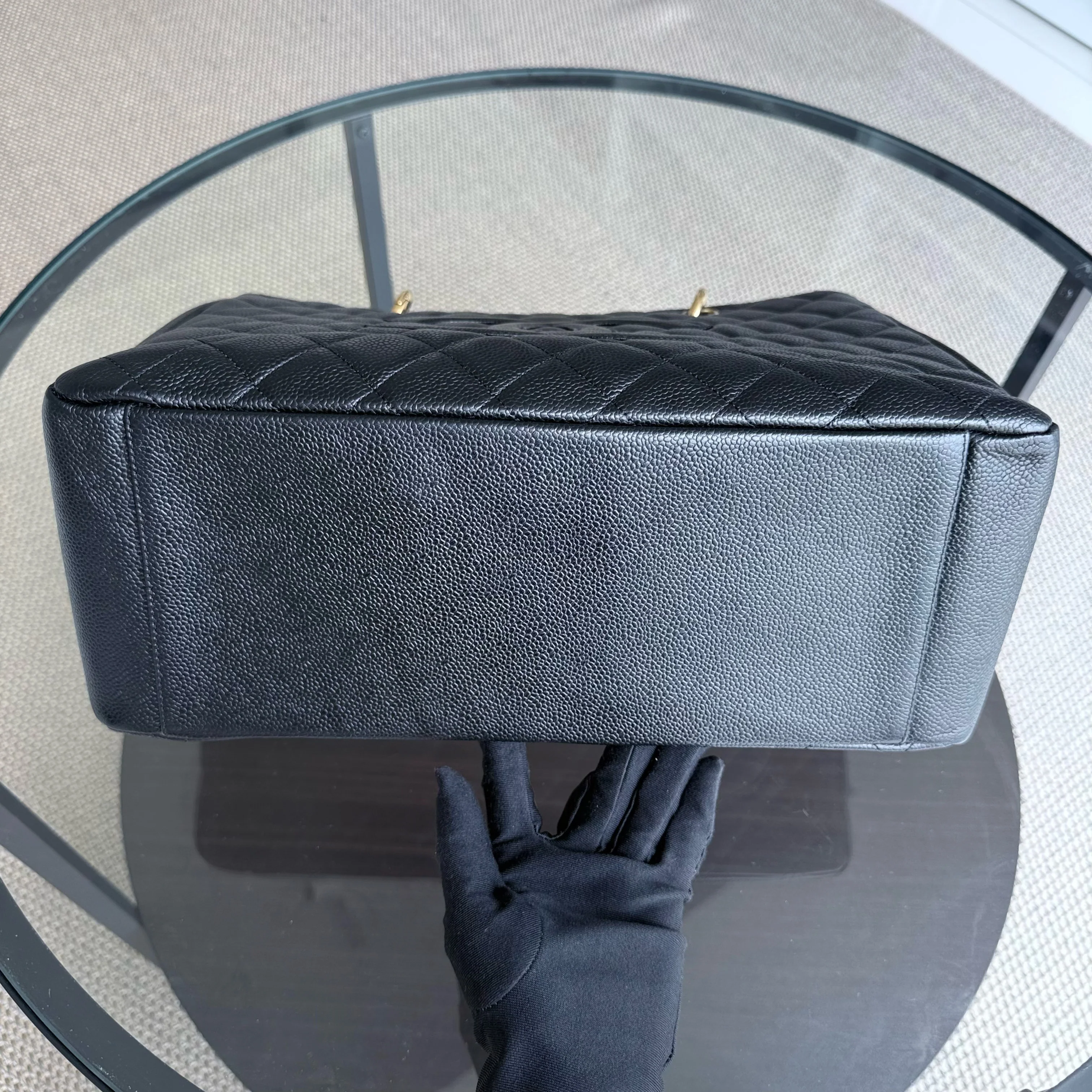 Chanel GST Grand Shopping Tote - Caviar Quilted Black Gold Hardware Series 11