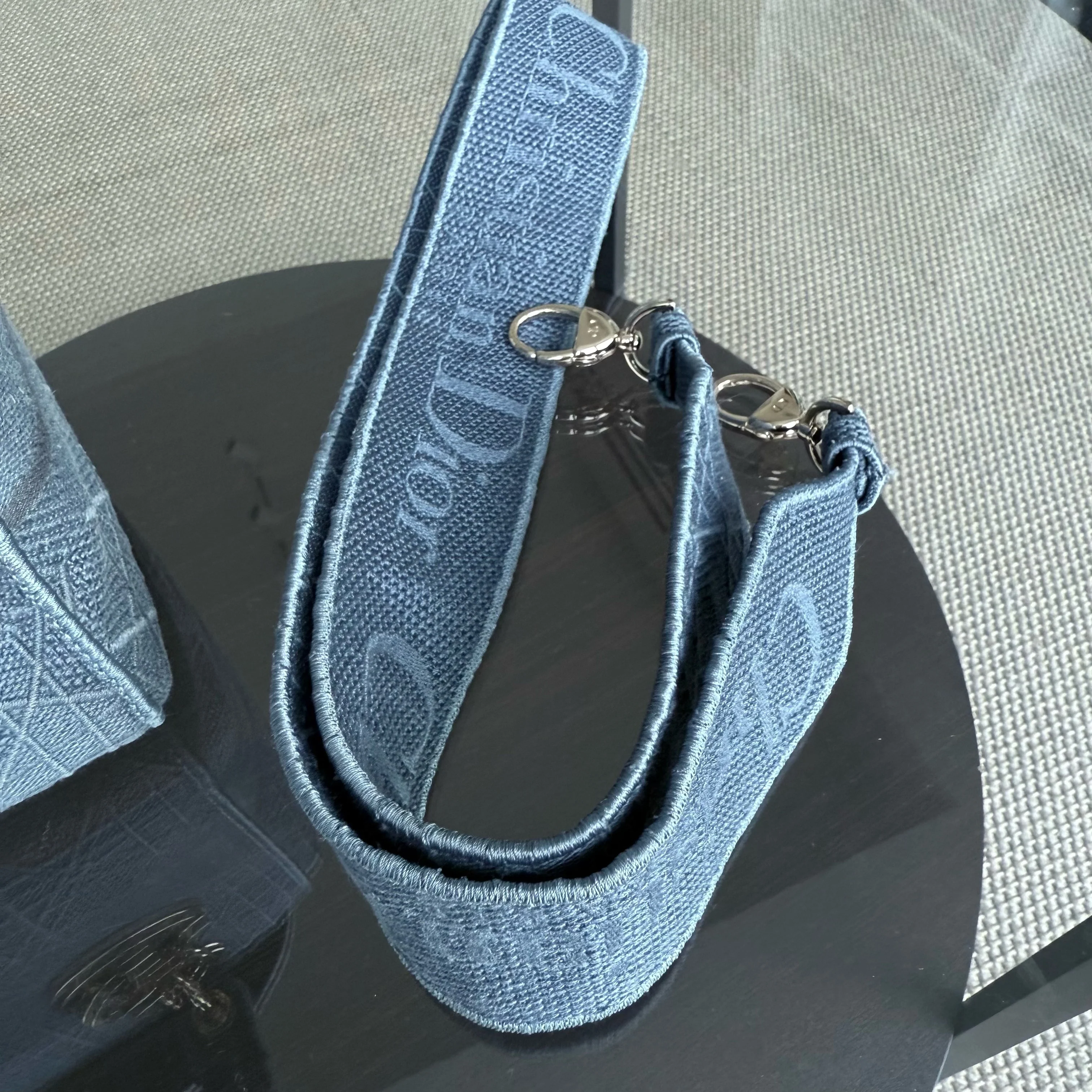 Dior Lady D-Lite - Cannage Embroidered Light Denim Blue Gold Hardware