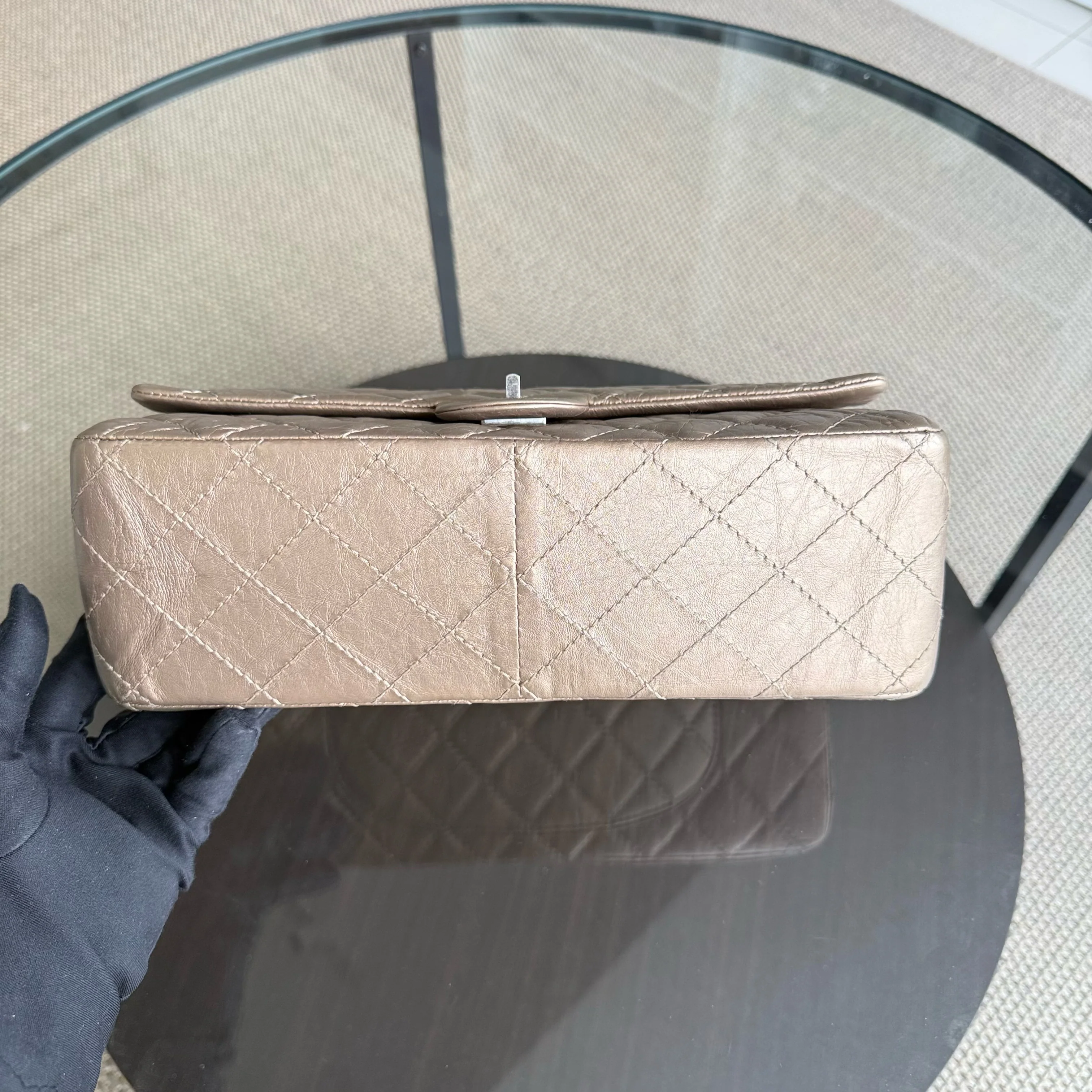 Chanel 2.55 Reissue 226 - Aged Calfskin Quilted Bronze Ruthenium Silver Hardware Series 17