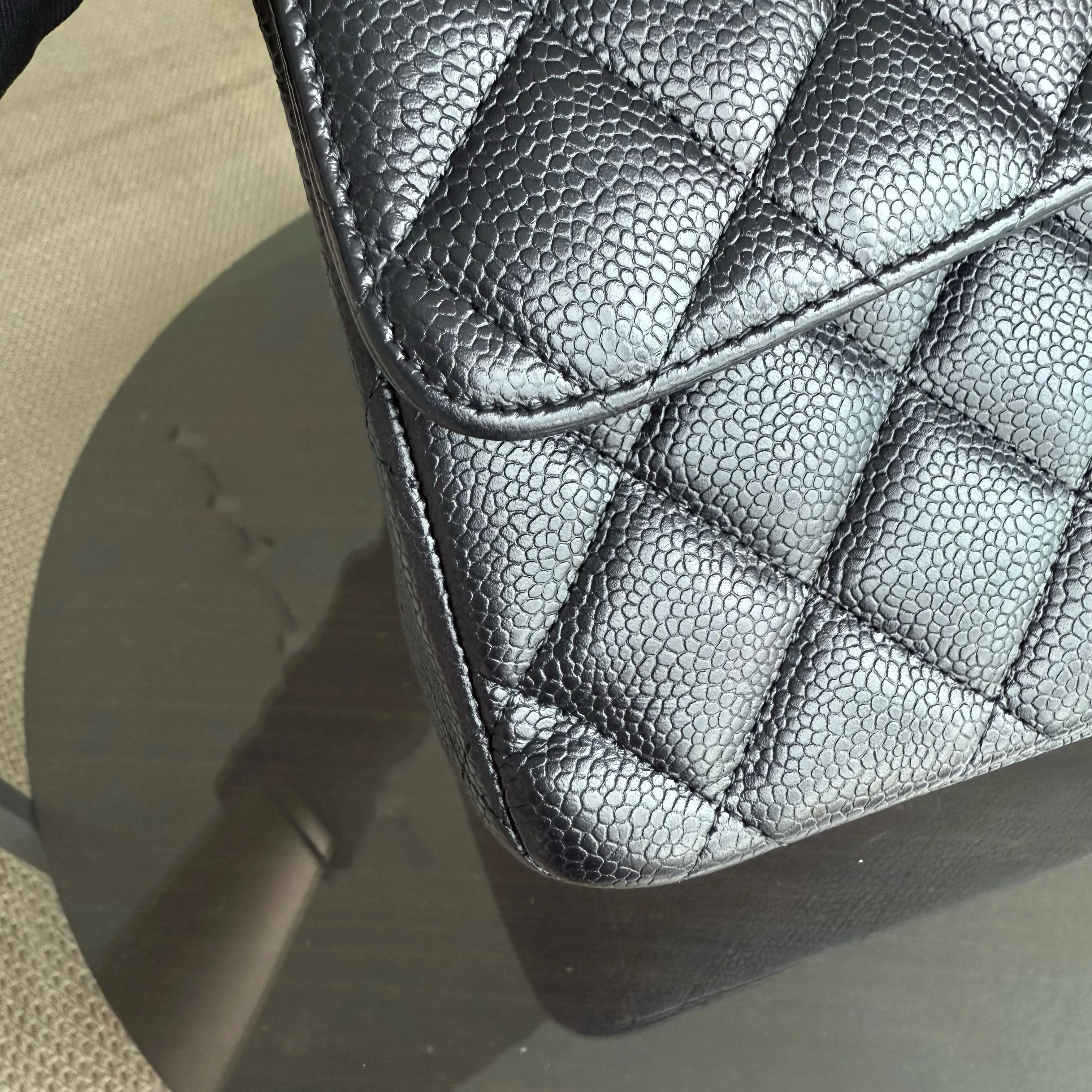 Chanel Classic Flap Maxi - Caviar 33CM Single Flap Black Gold Hardware Series 13