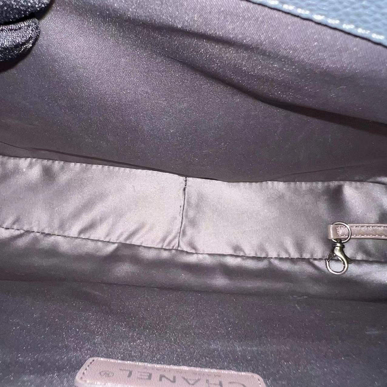 Caviar GST Grand Shopping Tote Quilted Grained Calfskin Grey Silver Hardware Series 13