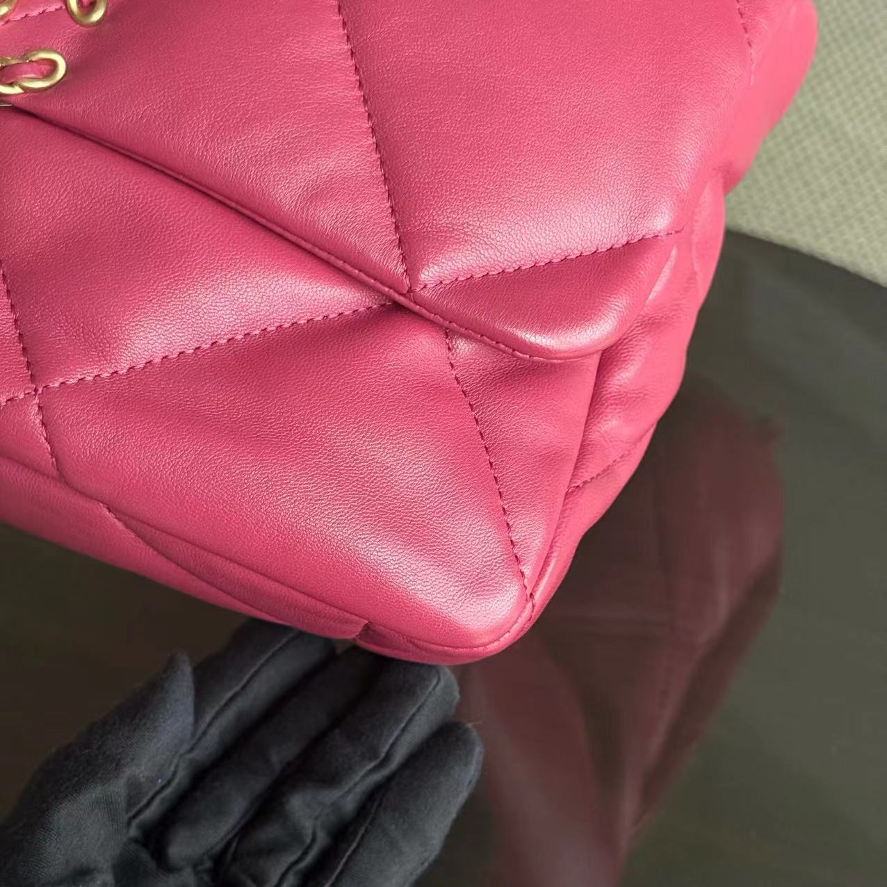 Chanel 19 Bag Medium - C19 Goatskin Hot Pink Two Tone Gold Hardware