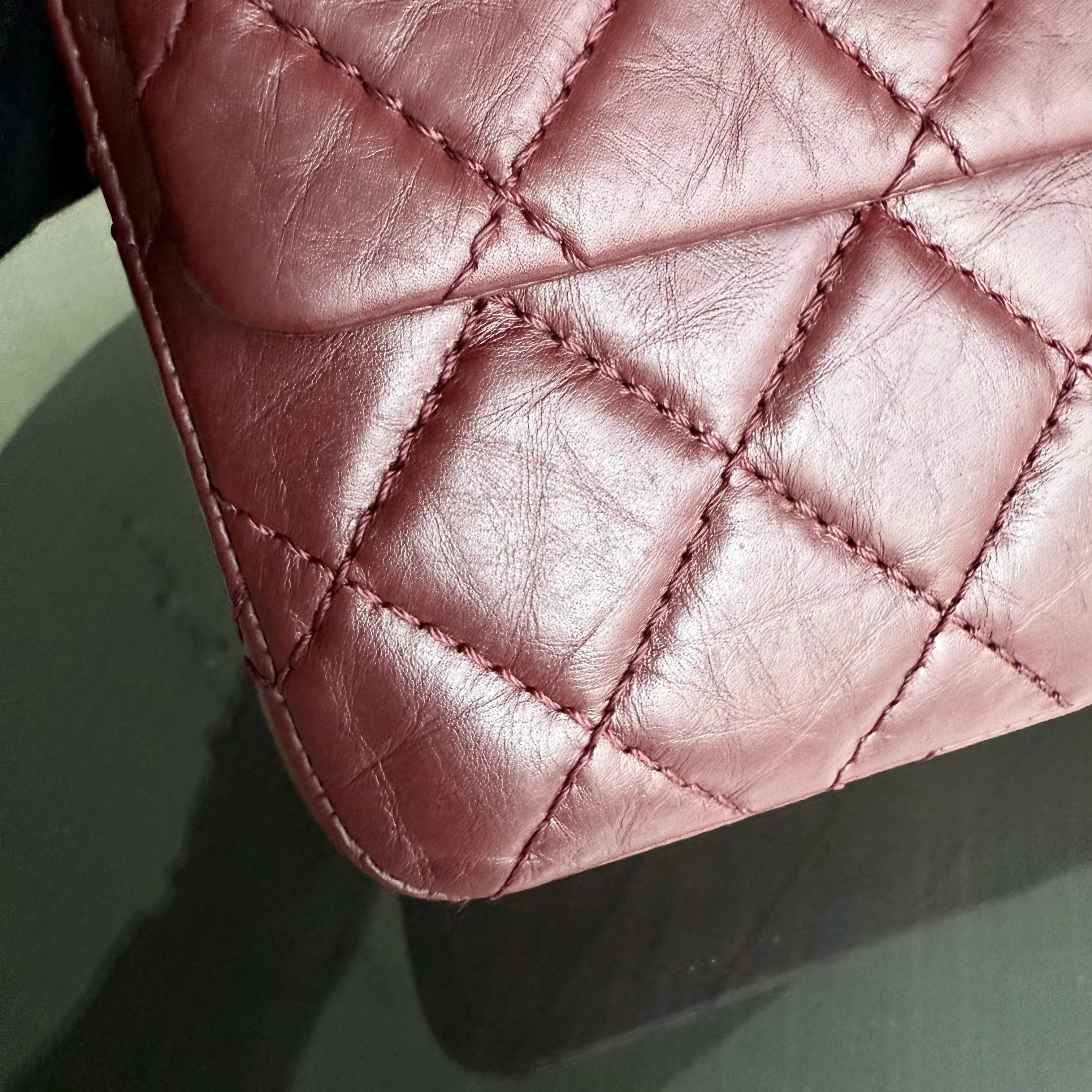 Chanel 2.55 Reissue 226 Medium - 28CM Quilted Aged Calfskin Burgundy Dark Red Ruthenium Silver Hardware Series 12