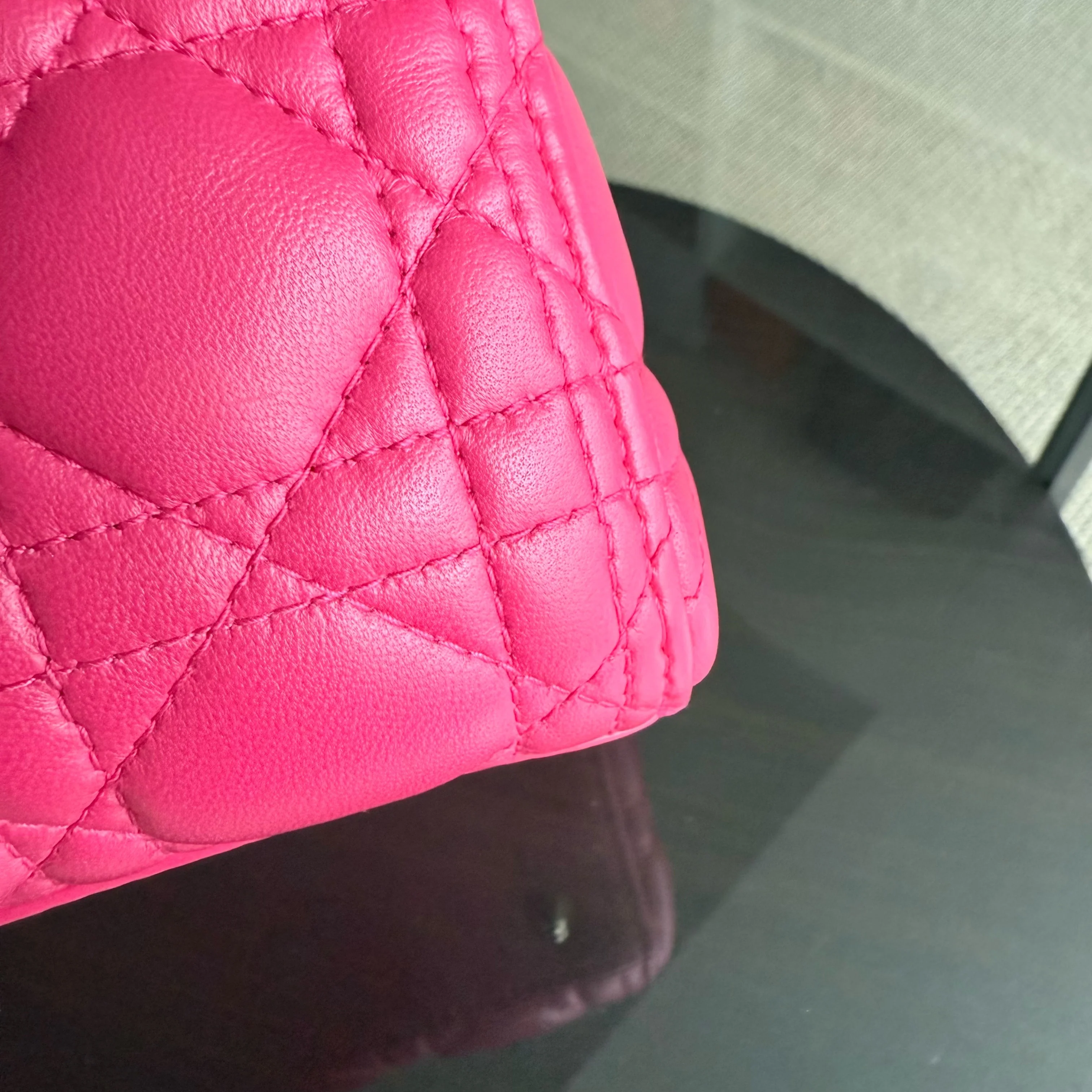 Dior Lady Medium - Cannage Lambskin Hot Pink Gold Hardware