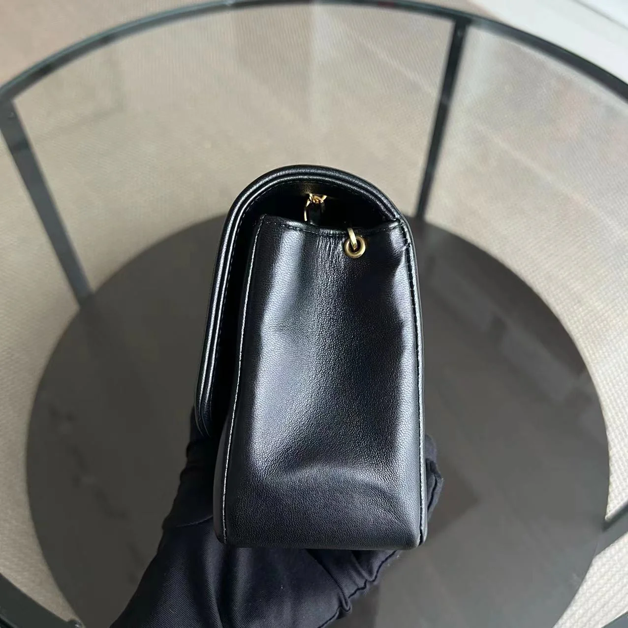 Small Diana Vintage Quilted Lambskin Black 24K Golden Hardware Series 4